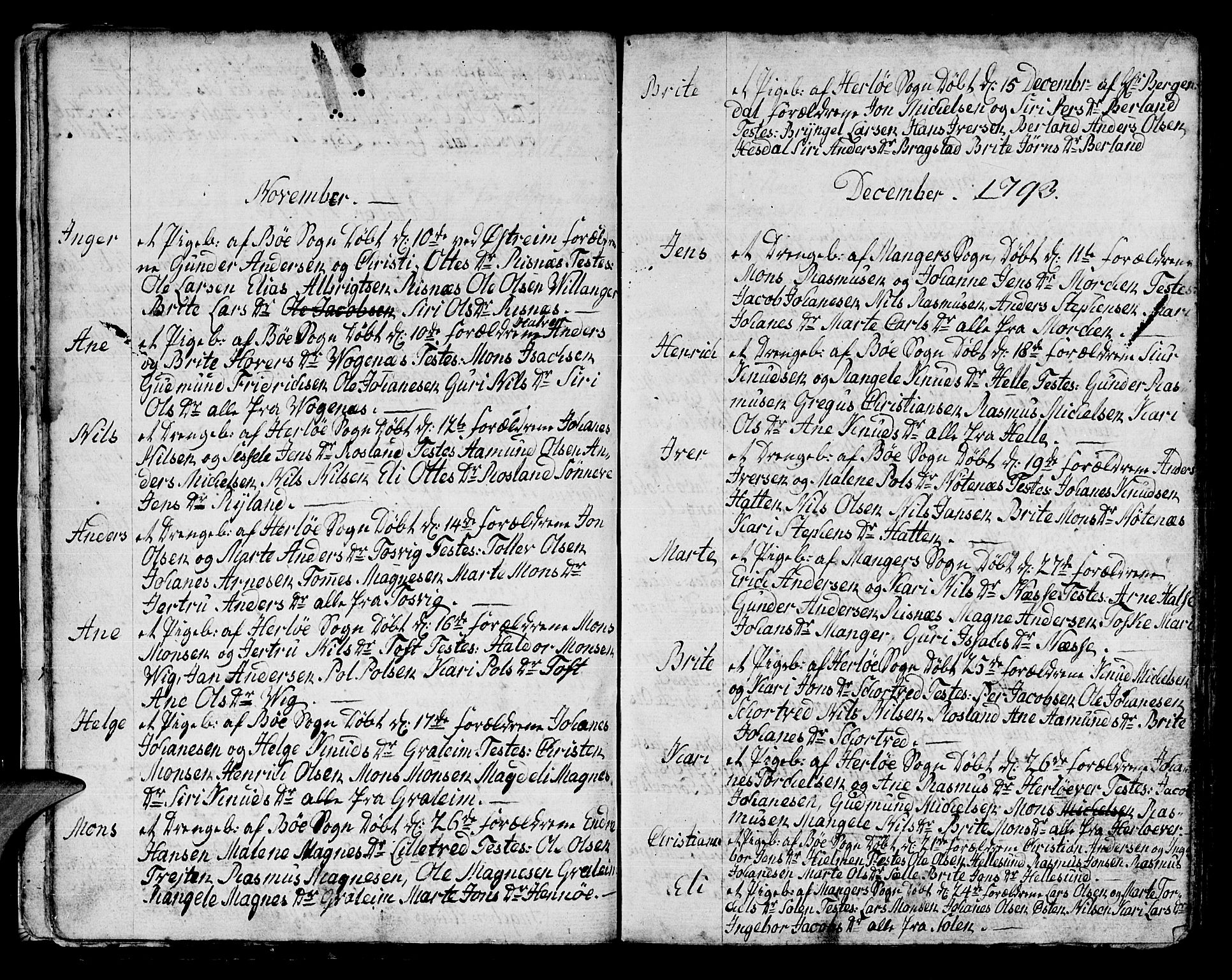 Manger sokneprestembete, AV/SAB-A-76801/H/Haa: Ministerialbok nr. A 2, 1792-1815, s. 17
