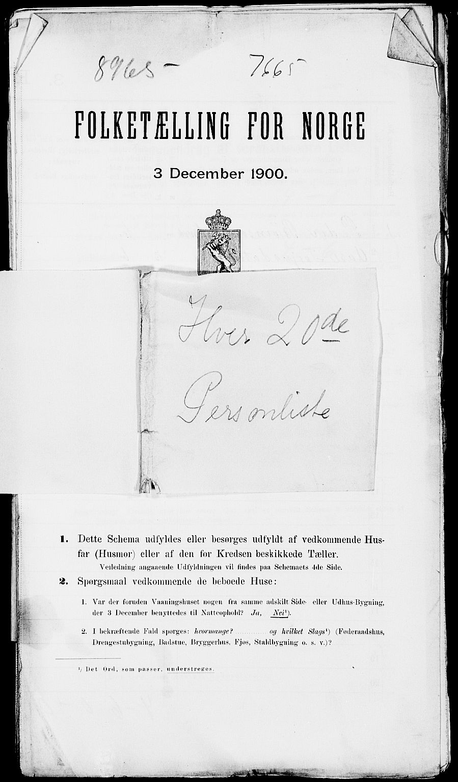 SAK, Folketelling 1900 for 0937 Evje herred, 1900, s. 19