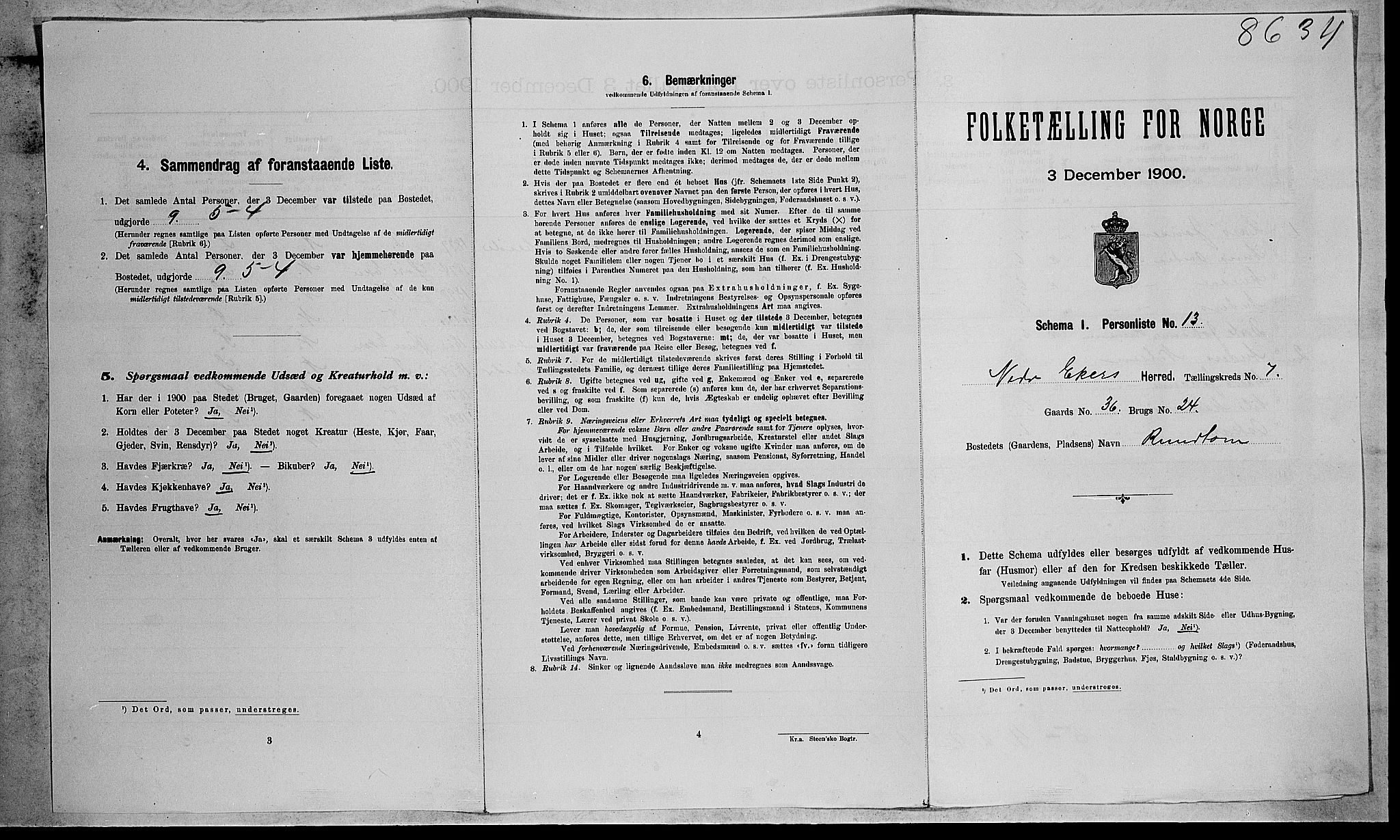 RA, Folketelling 1900 for 0625 Nedre Eiker herred, 1900, s. 886