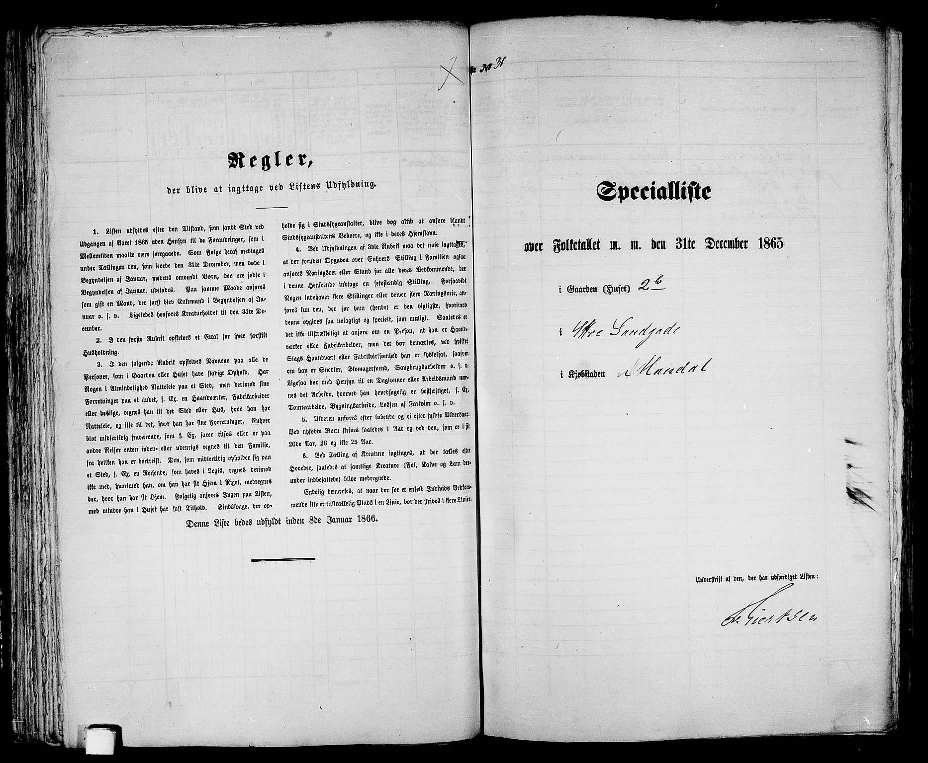 RA, Folketelling 1865 for 1002B Mandal prestegjeld, Mandal ladested, 1865, s. 72