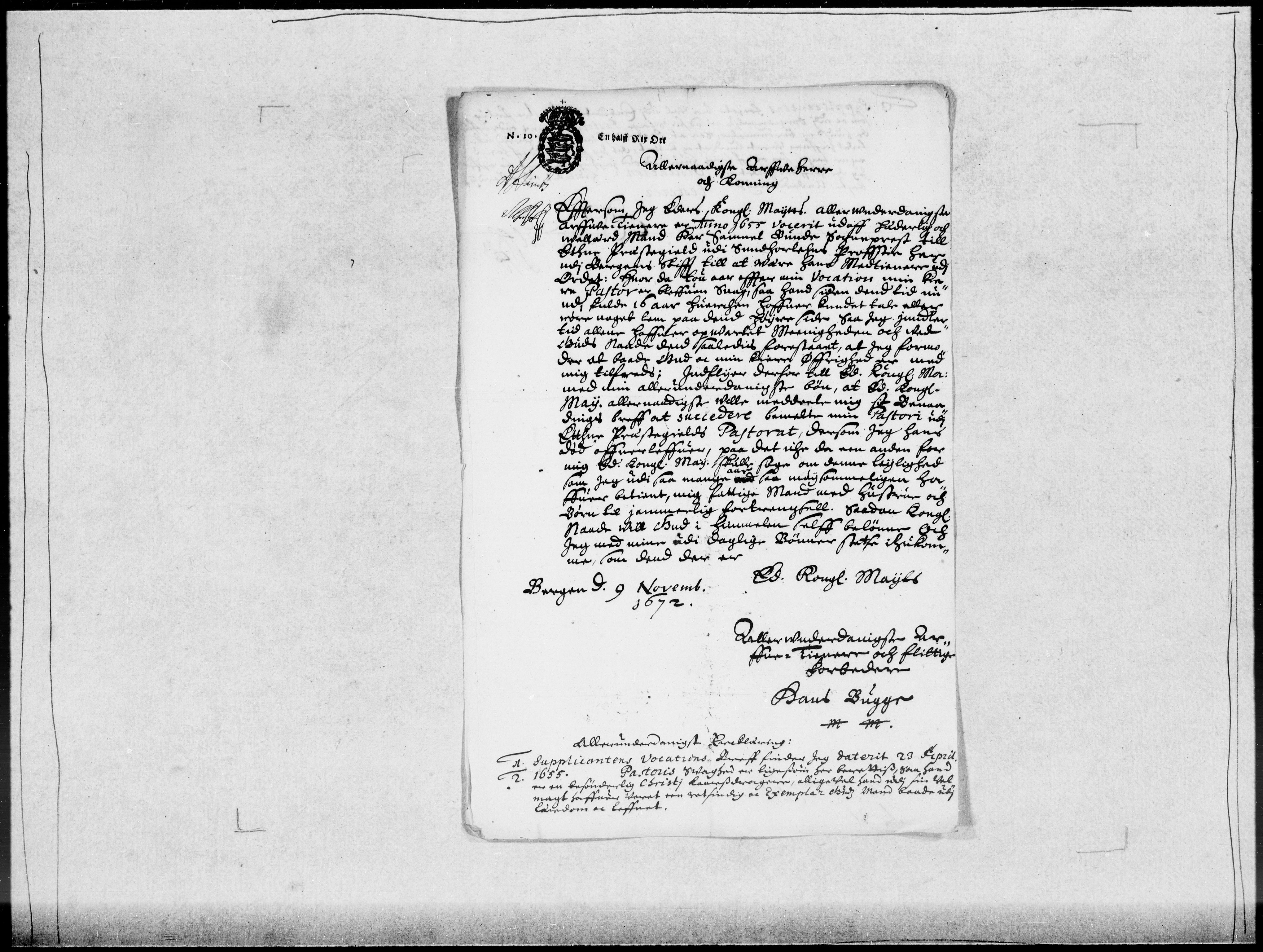 Danske Kanselli 1572-1799, AV/RA-EA-3023/F/Fc/Fcc/Fcca/L0031: Norske innlegg 1572-1799, 1671-1673, s. 310