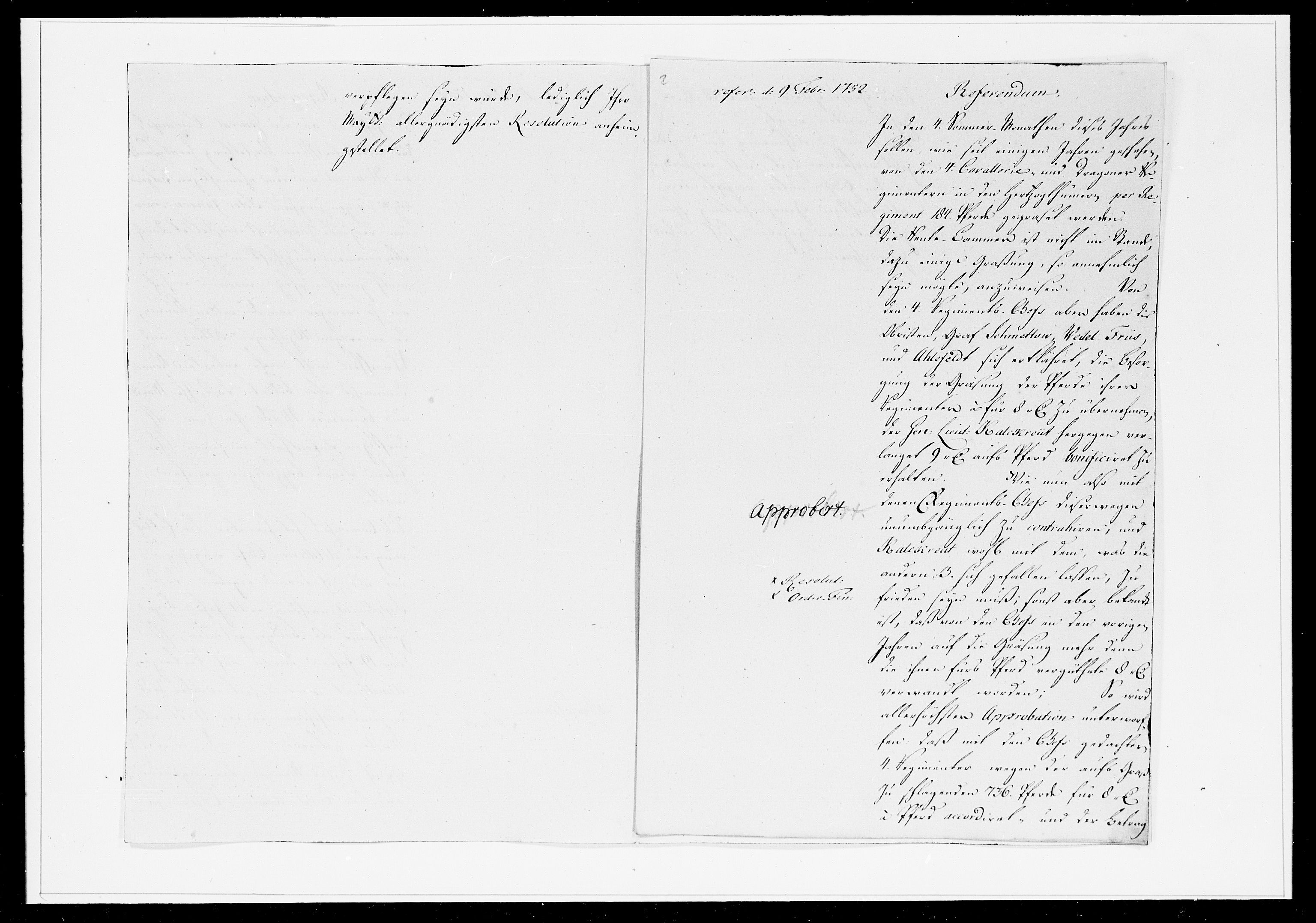 Krigskollegiet, Krigskancelliet, DRA/A-0006/-/1233-1240: Refererede sager, 1752, s. 28