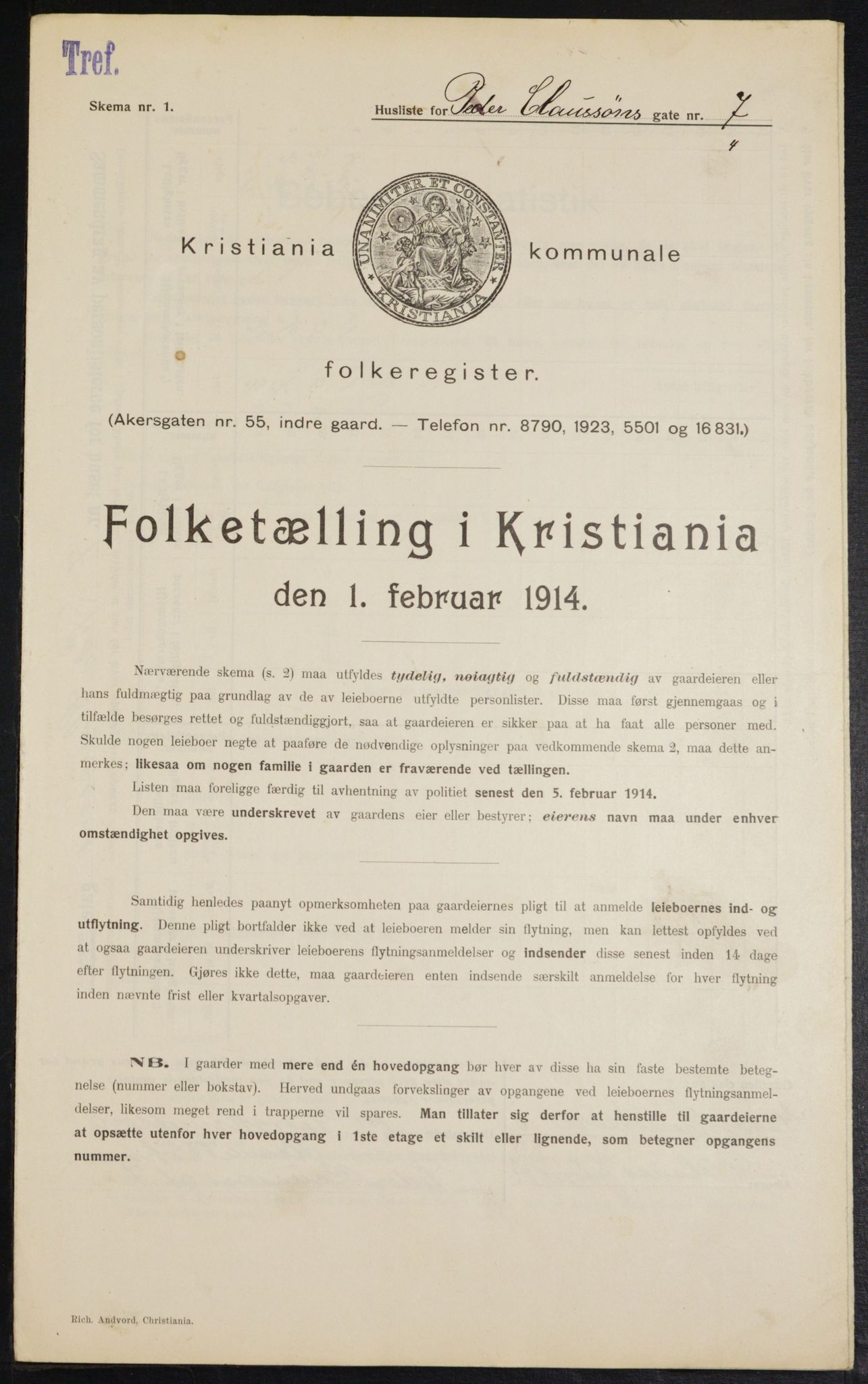 OBA, Kommunal folketelling 1.2.1914 for Kristiania, 1914, s. 78844