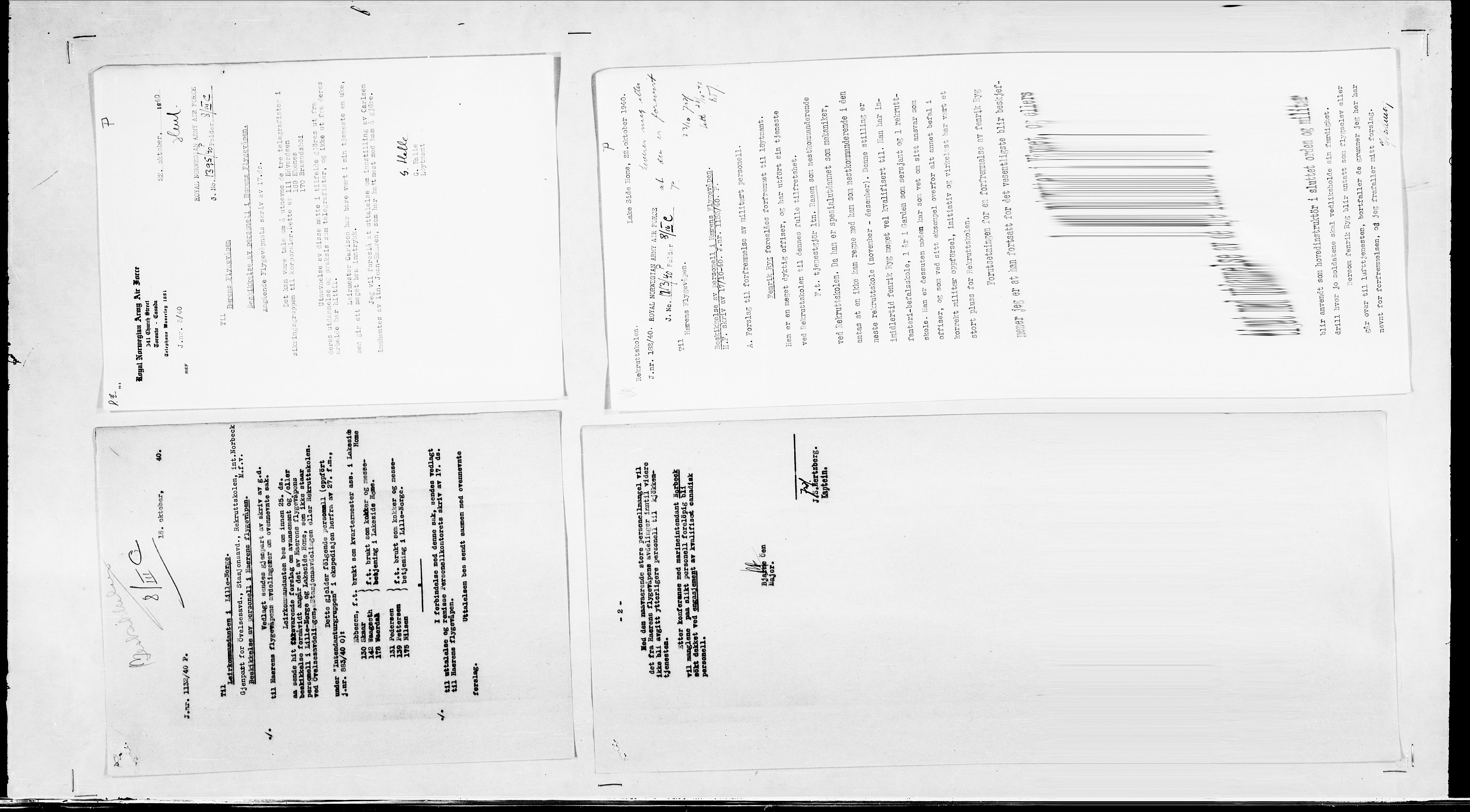 Forsvaret, Flyvåpnenes treningsleir 1940-1945, RA/RAFA-3974/V/L0038: Ekspedisjonskontoret. 8. Personellkontoret, 1940-1945