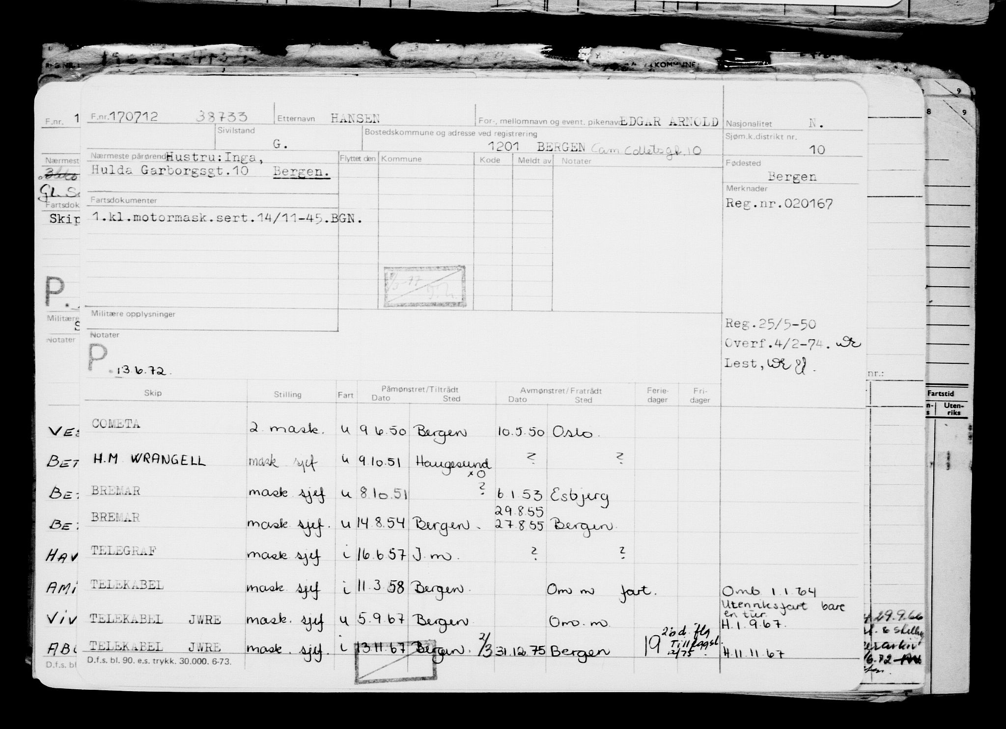 Direktoratet for sjømenn, AV/RA-S-3545/G/Gb/L0106: Hovedkort, 1912, s. 33