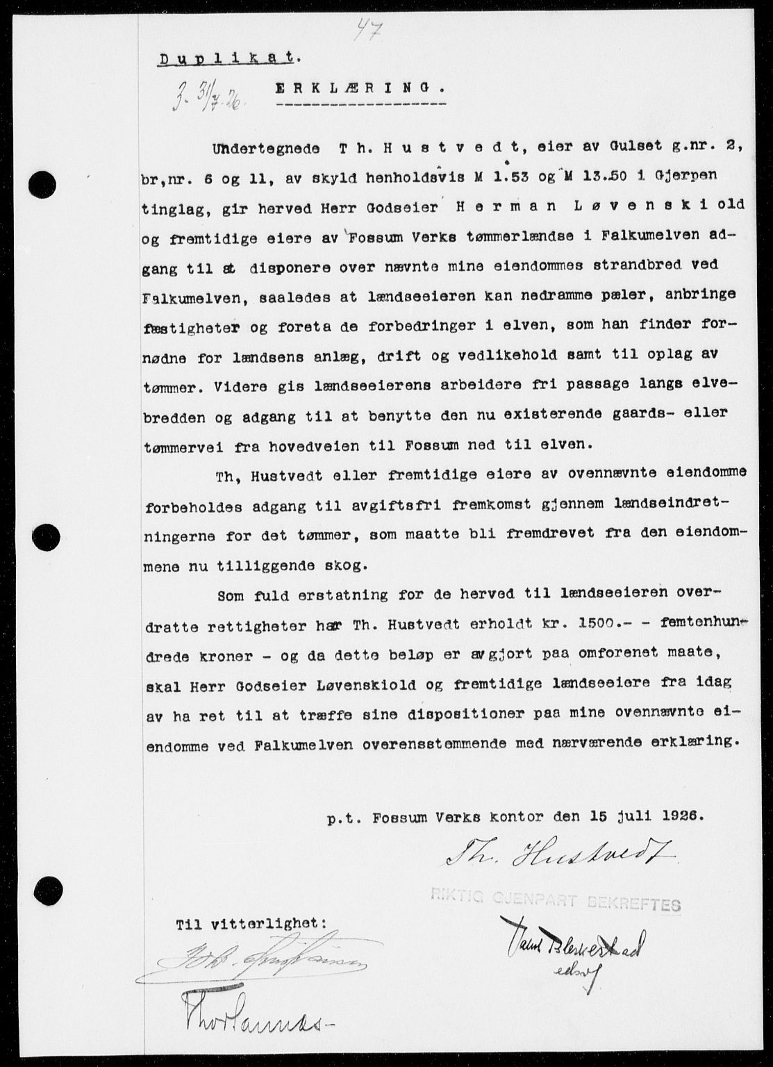 Gjerpen sorenskriveri, SAKO/A-216/G/Ga/Gaa/L0048: Pantebok nr. I 48 og 50-51, 1926-1928, Tingl.dato: 31.07.1926