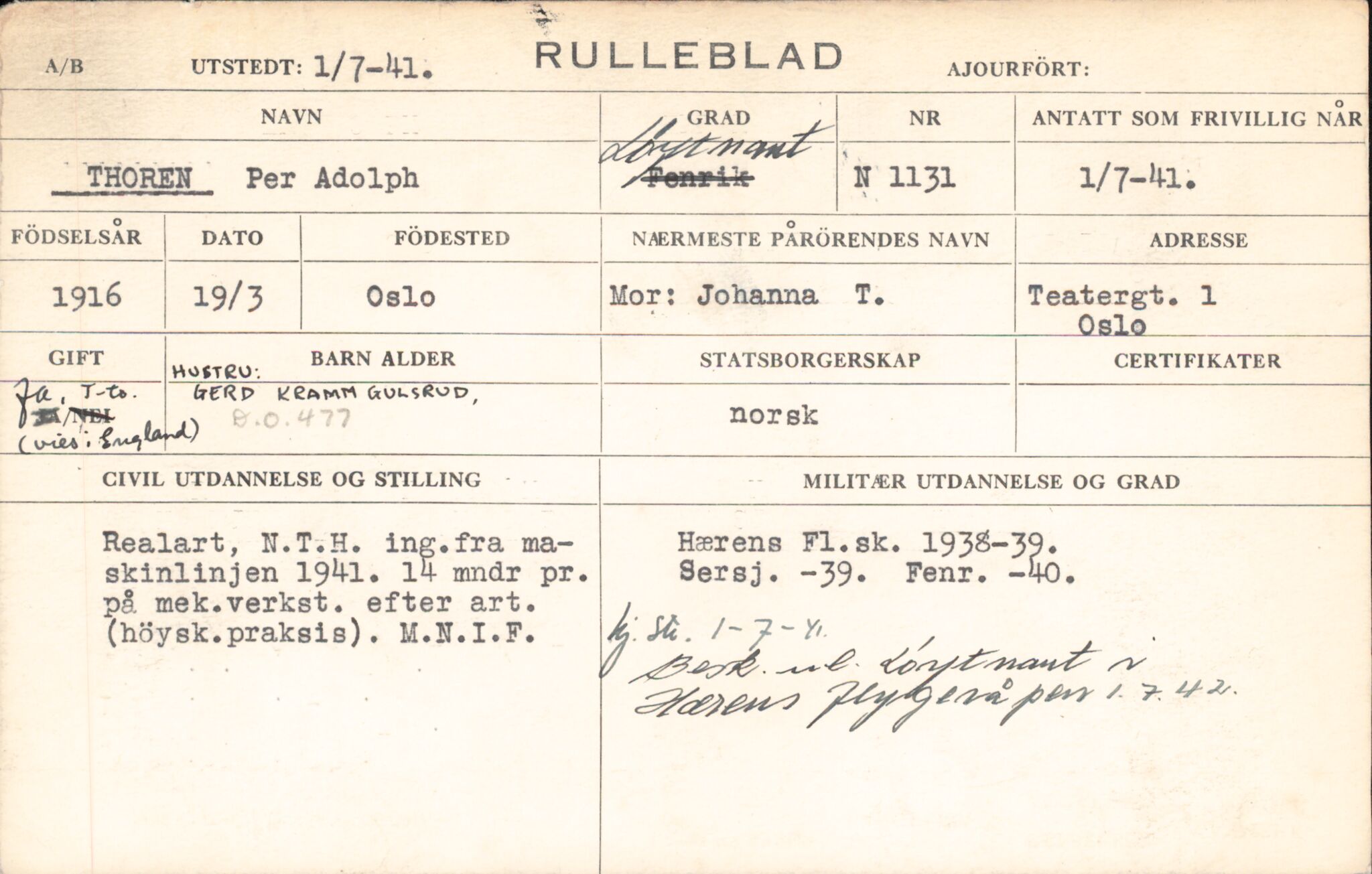 Forsvaret, Forsvarets overkommando/Luftforsvarsstaben, RA/RAFA-4079/P/Pa/L0048: Personellpapirer, 1916, s. 209