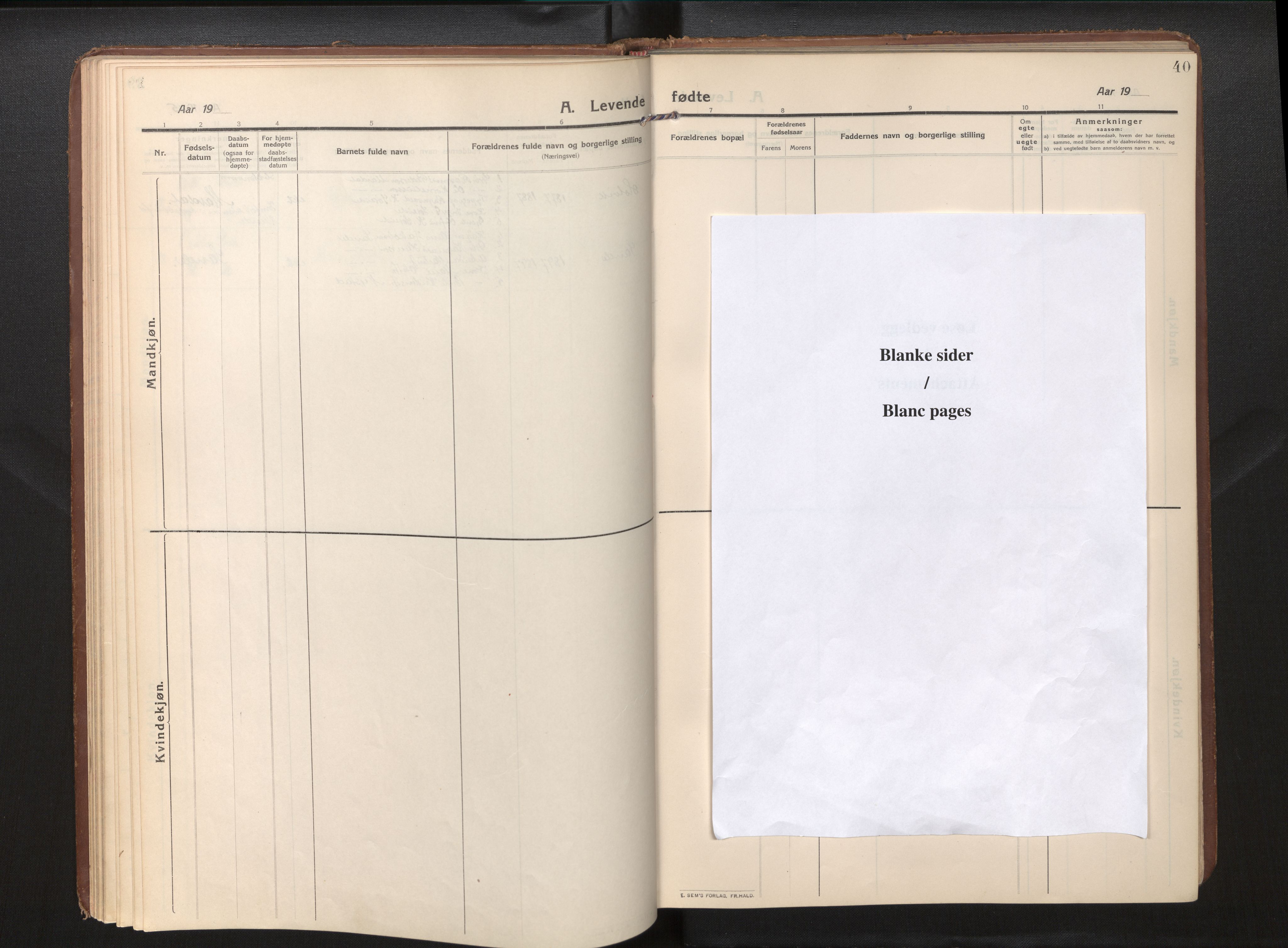 Gloppen sokneprestembete, SAB/A-80101/H/Haa/Haad/L0002: Ministerialbok nr. D 2, 1911-1925, s. 39b-40a