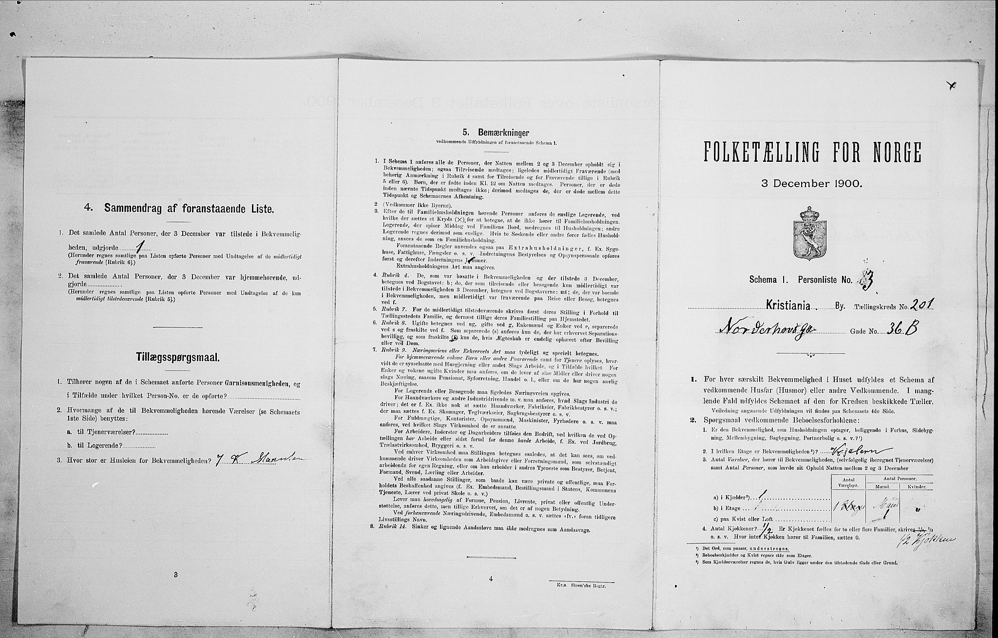 SAO, Folketelling 1900 for 0301 Kristiania kjøpstad, 1900, s. 66001
