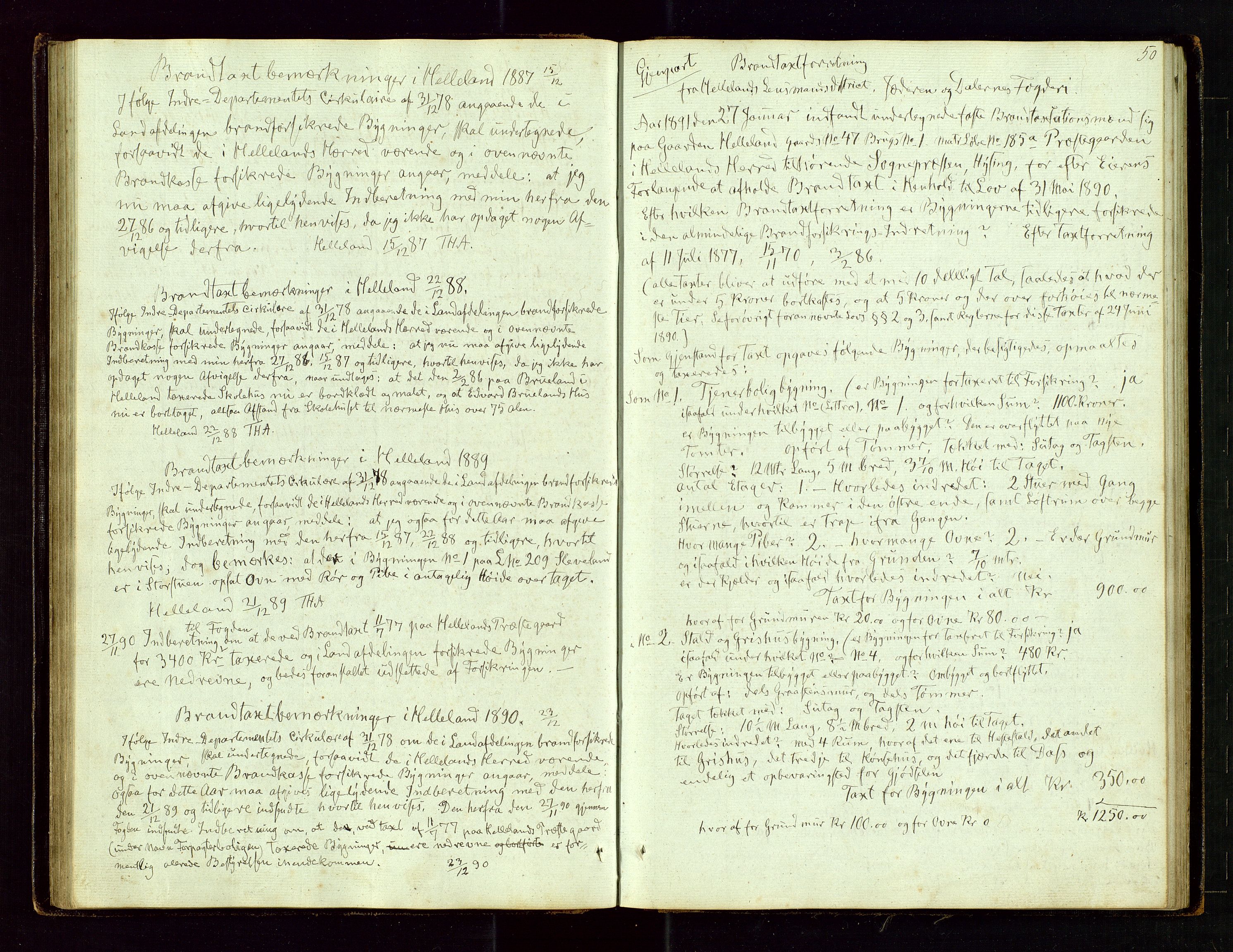 Helleland lensmannskontor, AV/SAST-A-100209/Goa/L0001: "Brandtaxations-Protocol for Hetlands Thinglag", 1847-1920, s. 49b-50a