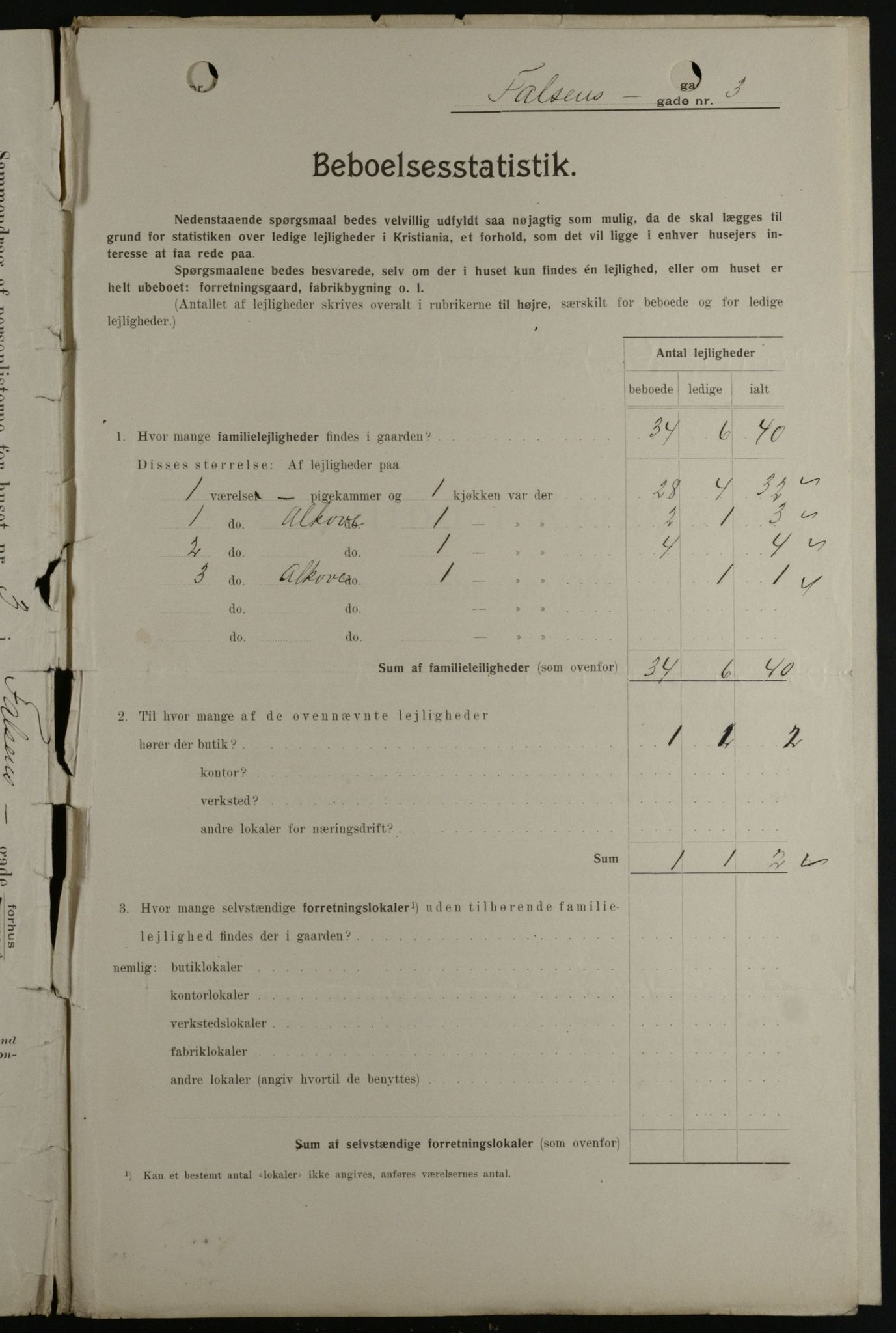 OBA, Kommunal folketelling 1.2.1908 for Kristiania kjøpstad, 1908, s. 21160