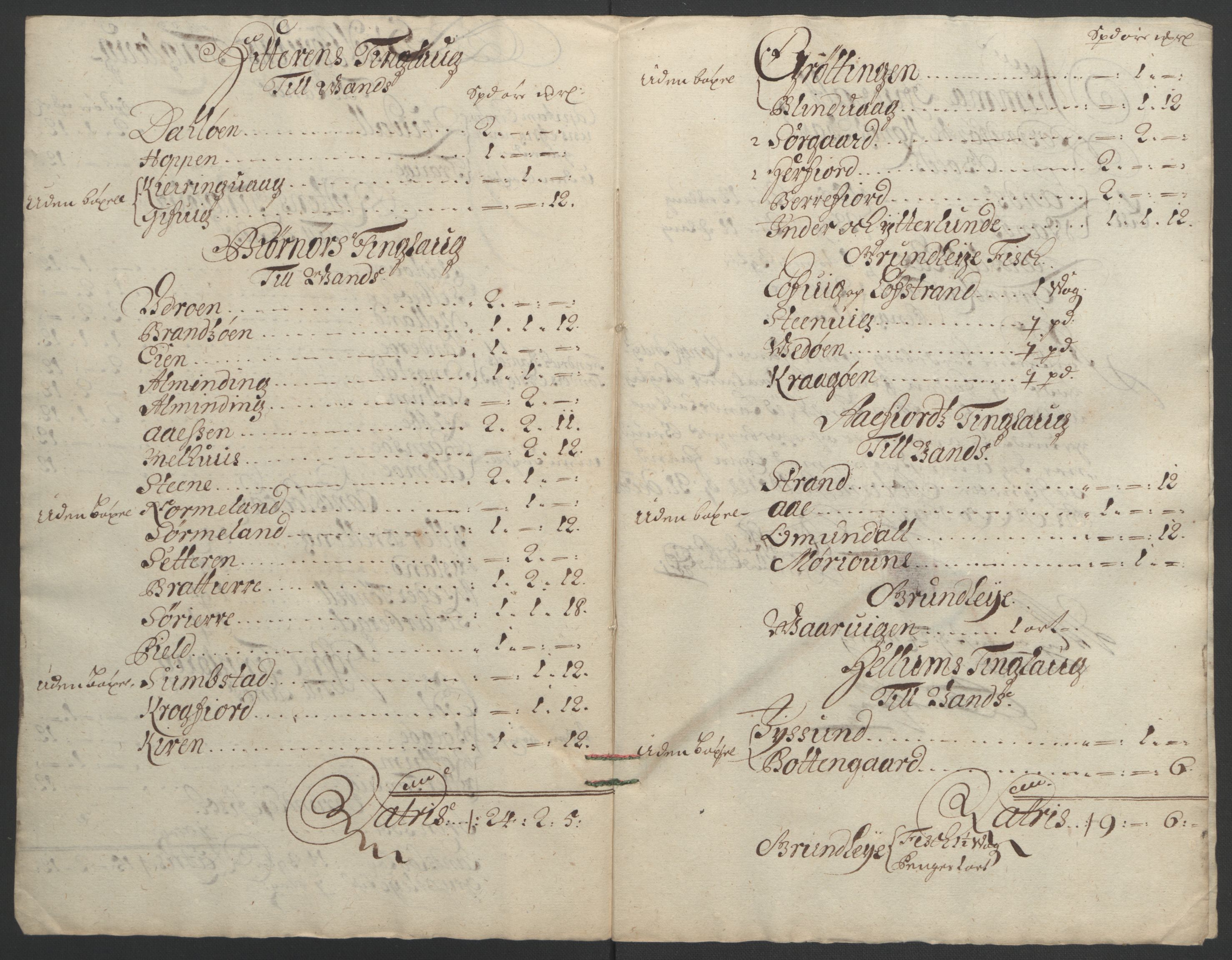 Rentekammeret inntil 1814, Reviderte regnskaper, Fogderegnskap, RA/EA-4092/R57/L3849: Fogderegnskap Fosen, 1692-1693, s. 182