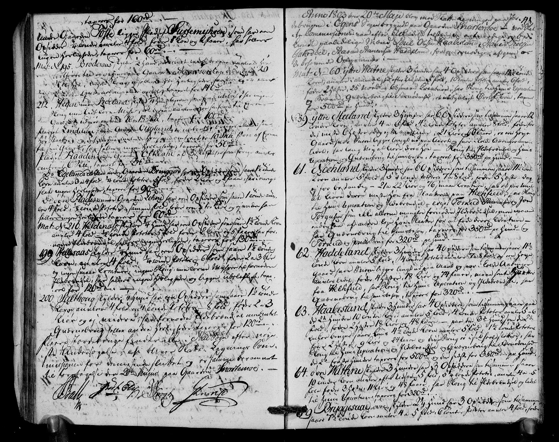 Rentekammeret inntil 1814, Realistisk ordnet avdeling, RA/EA-4070/N/Ne/Nea/L0091: Lista fogderi. Deliberasjonsprotokoll, 1803, s. 43