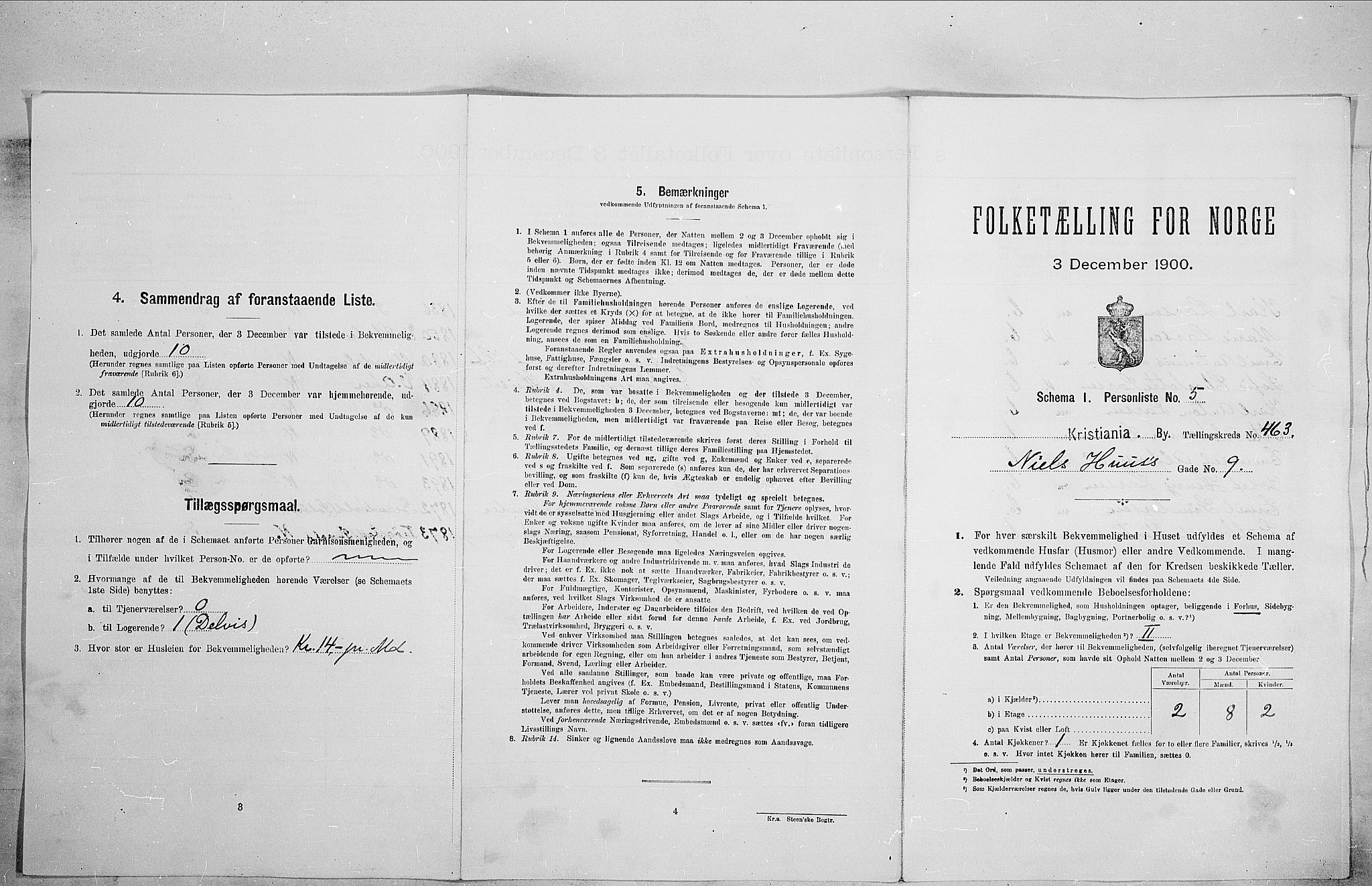 SAO, Folketelling 1900 for 0301 Kristiania kjøpstad, 1900, s. 63489