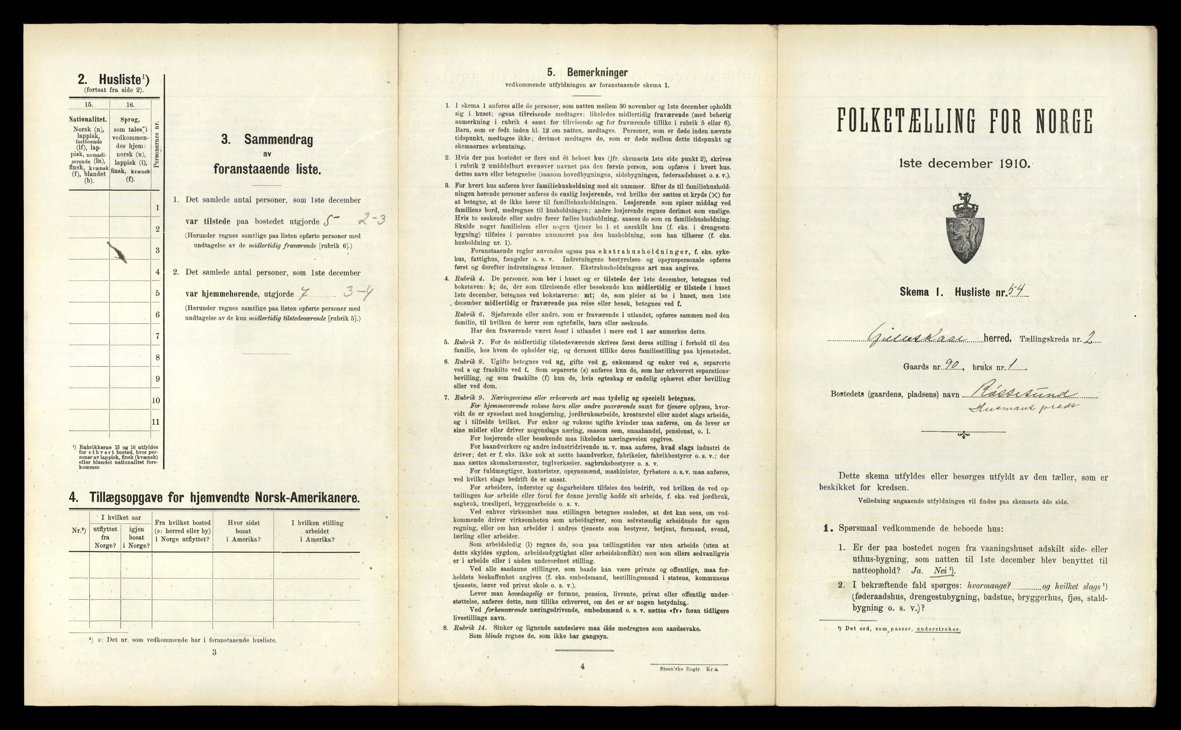 RA, Folketelling 1910 for 1838 Gildeskål herred, 1910, s. 277