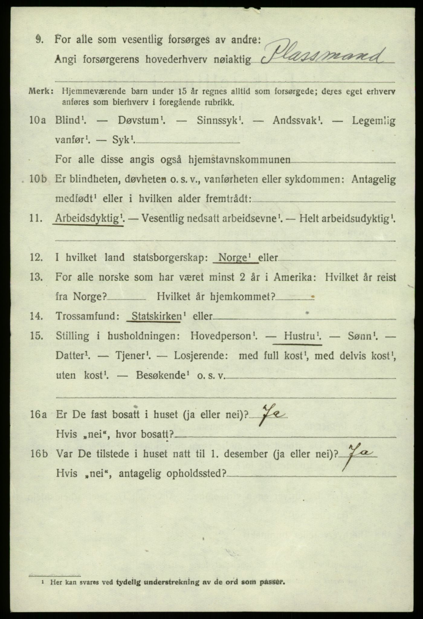SAB, Folketelling 1920 for 1254 Hamre herred, 1920, s. 3444