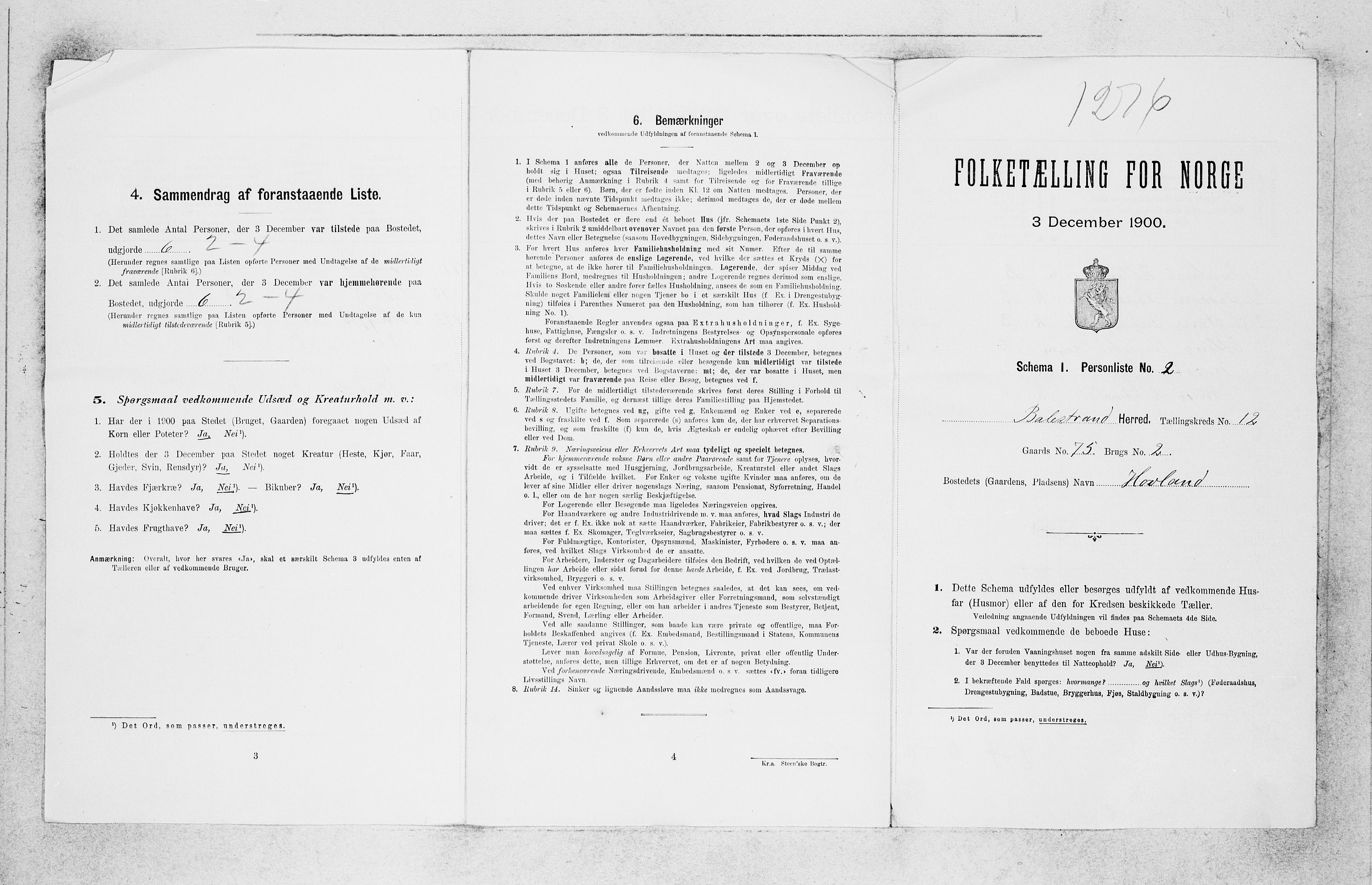 SAB, Folketelling 1900 for 1418 Balestrand herred, 1900, s. 755