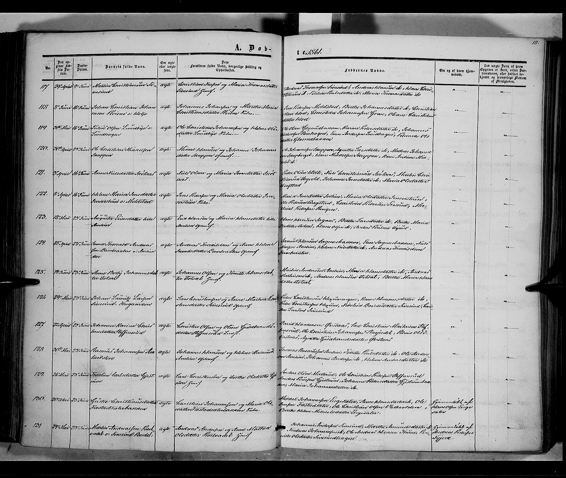 Vestre Toten prestekontor, SAH/PREST-108/H/Ha/Haa/L0006: Ministerialbok nr. 6, 1856-1861, s. 111