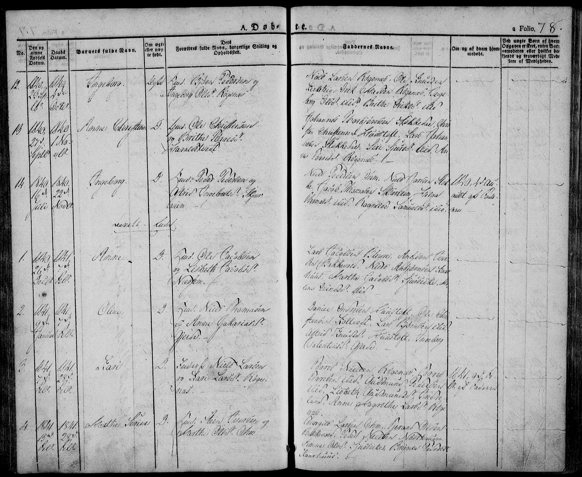 Skjold sokneprestkontor, SAST/A-101847/H/Ha/Haa/L0005: Ministerialbok nr. A 5, 1830-1856, s. 78