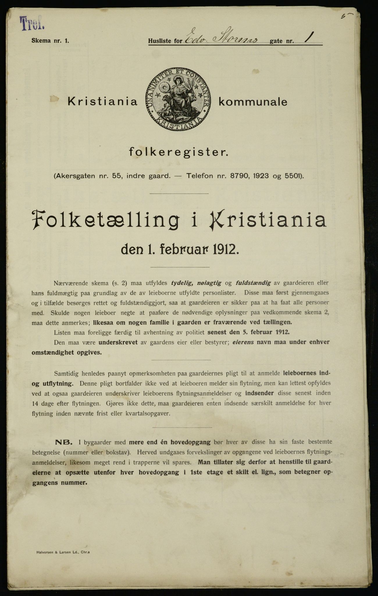 OBA, Kommunal folketelling 1.2.1912 for Kristiania, 1912, s. 18620