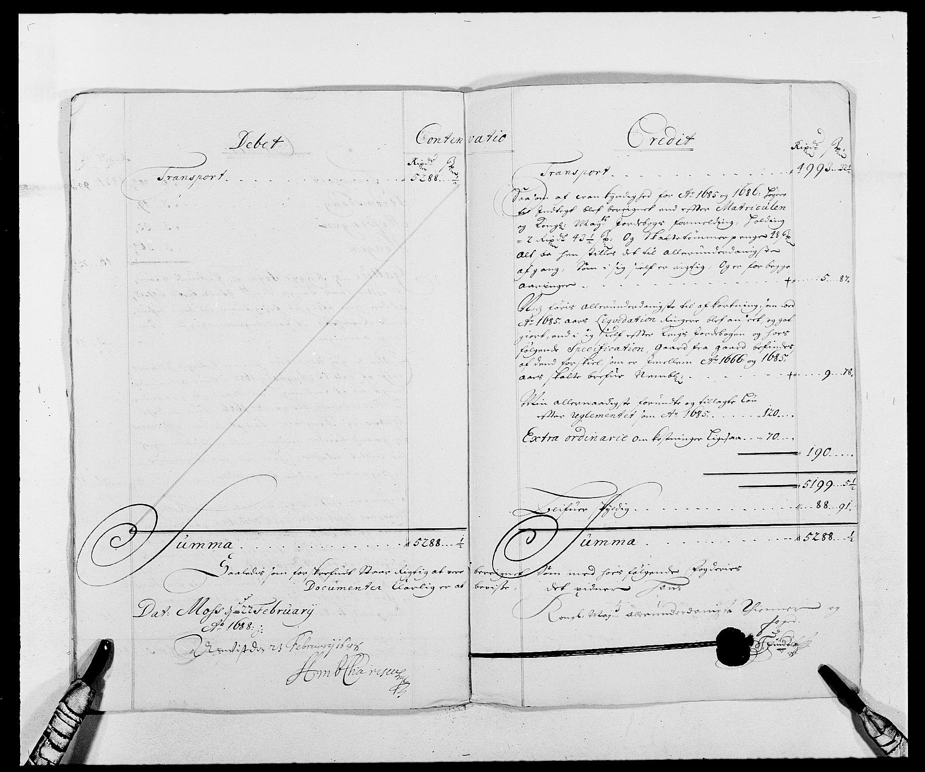 Rentekammeret inntil 1814, Reviderte regnskaper, Fogderegnskap, AV/RA-EA-4092/R02/L0105: Fogderegnskap Moss og Verne kloster, 1685-1687, s. 274