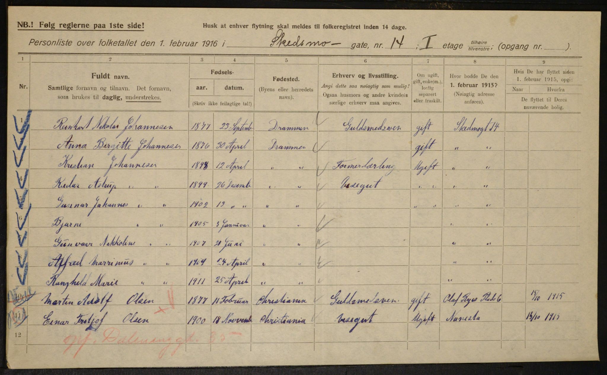 OBA, Kommunal folketelling 1.2.1916 for Kristiania, 1916, s. 97880