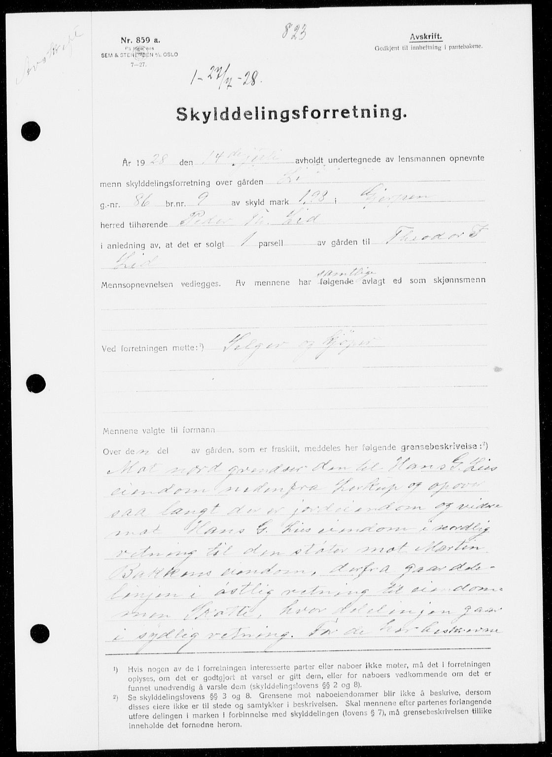 Gjerpen sorenskriveri, SAKO/A-216/G/Ga/Gaa/L0048: Pantebok nr. I 48 og 50-51, 1926-1928, Tingl.dato: 27.07.1928