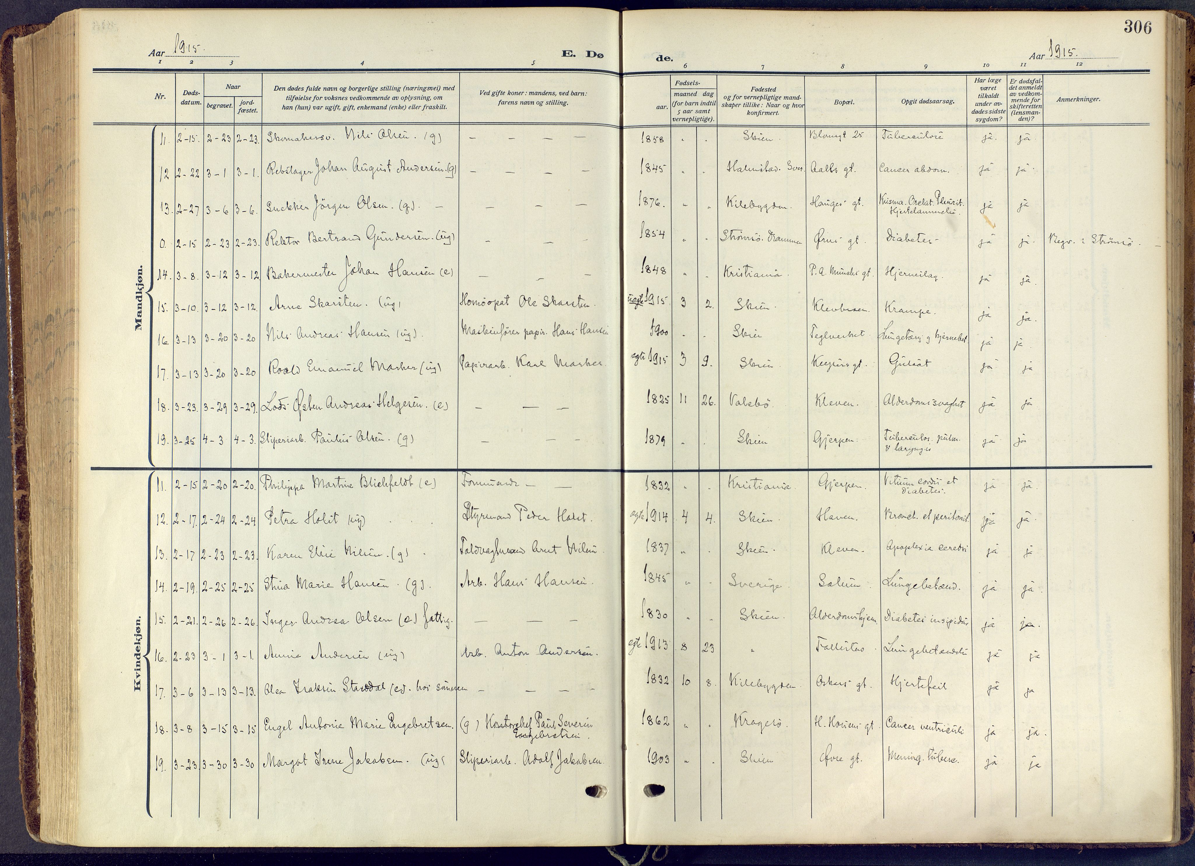 Skien kirkebøker, SAKO/A-302/F/Fa/L0013: Ministerialbok nr. 13, 1915-1921, s. 306