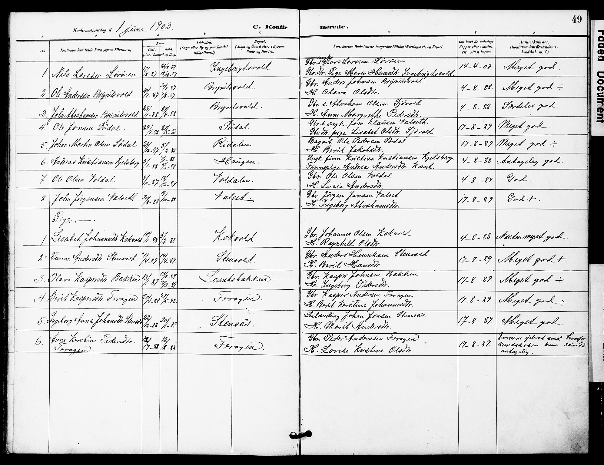 Ministerialprotokoller, klokkerbøker og fødselsregistre - Sør-Trøndelag, AV/SAT-A-1456/683/L0950: Klokkerbok nr. 683C02, 1897-1918, s. 49