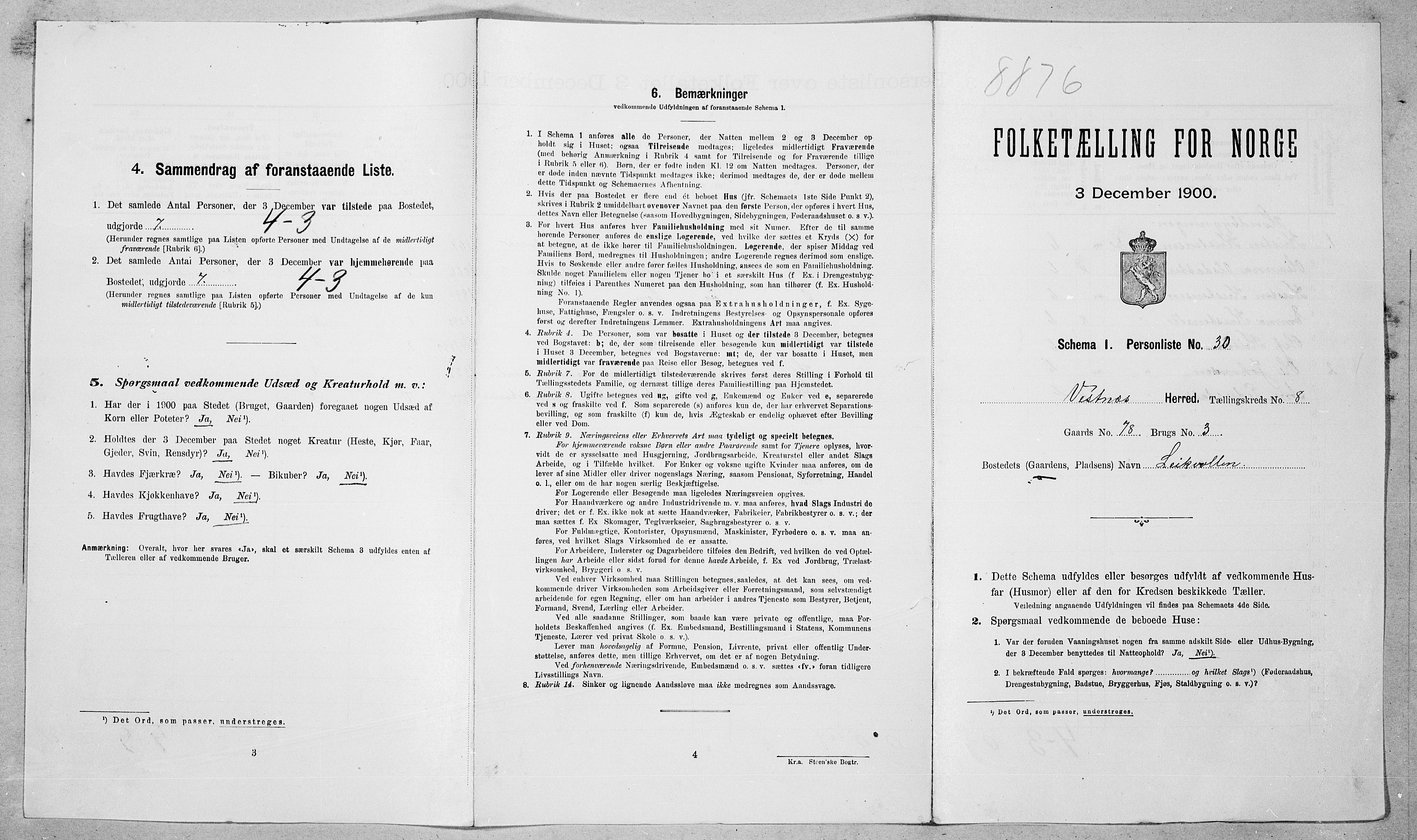 SAT, Folketelling 1900 for 1535 Vestnes herred, 1900, s. 844