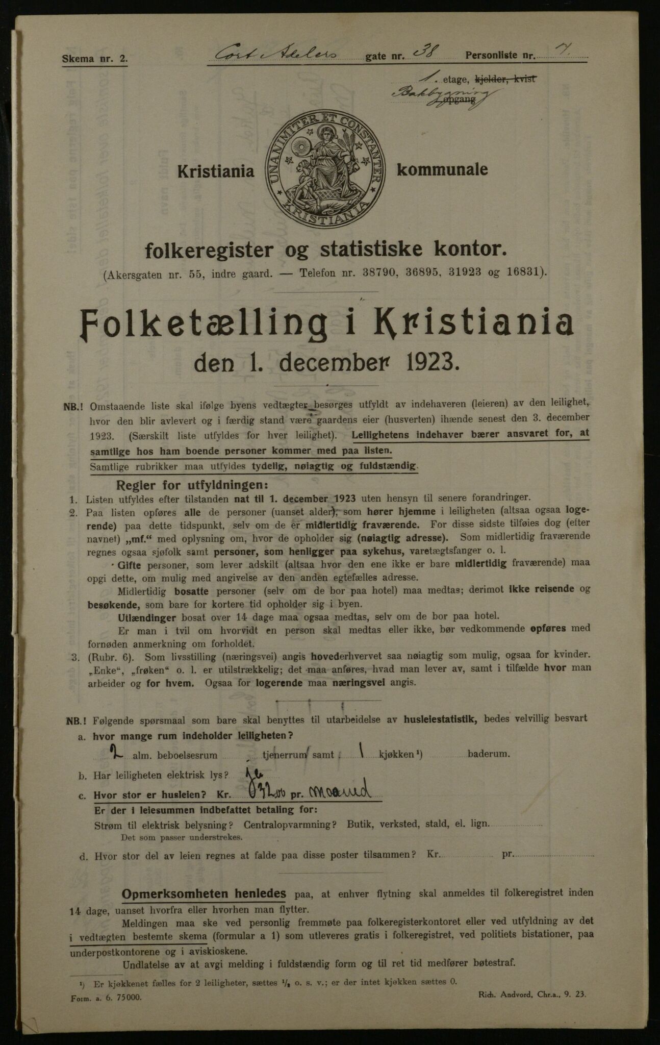 OBA, Kommunal folketelling 1.12.1923 for Kristiania, 1923, s. 15836