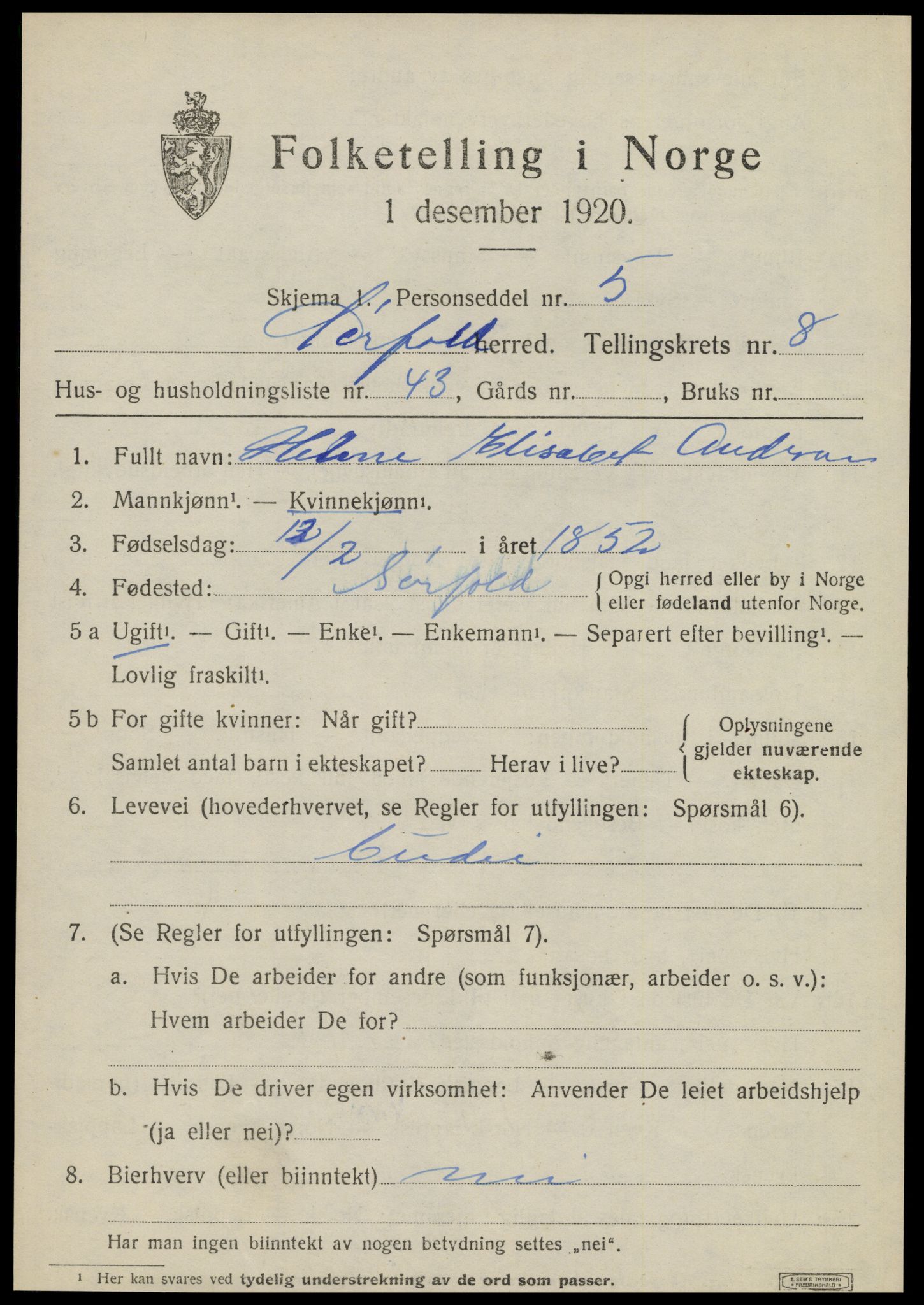 SAT, Folketelling 1920 for 1845 Sørfold herred, 1920, s. 4715