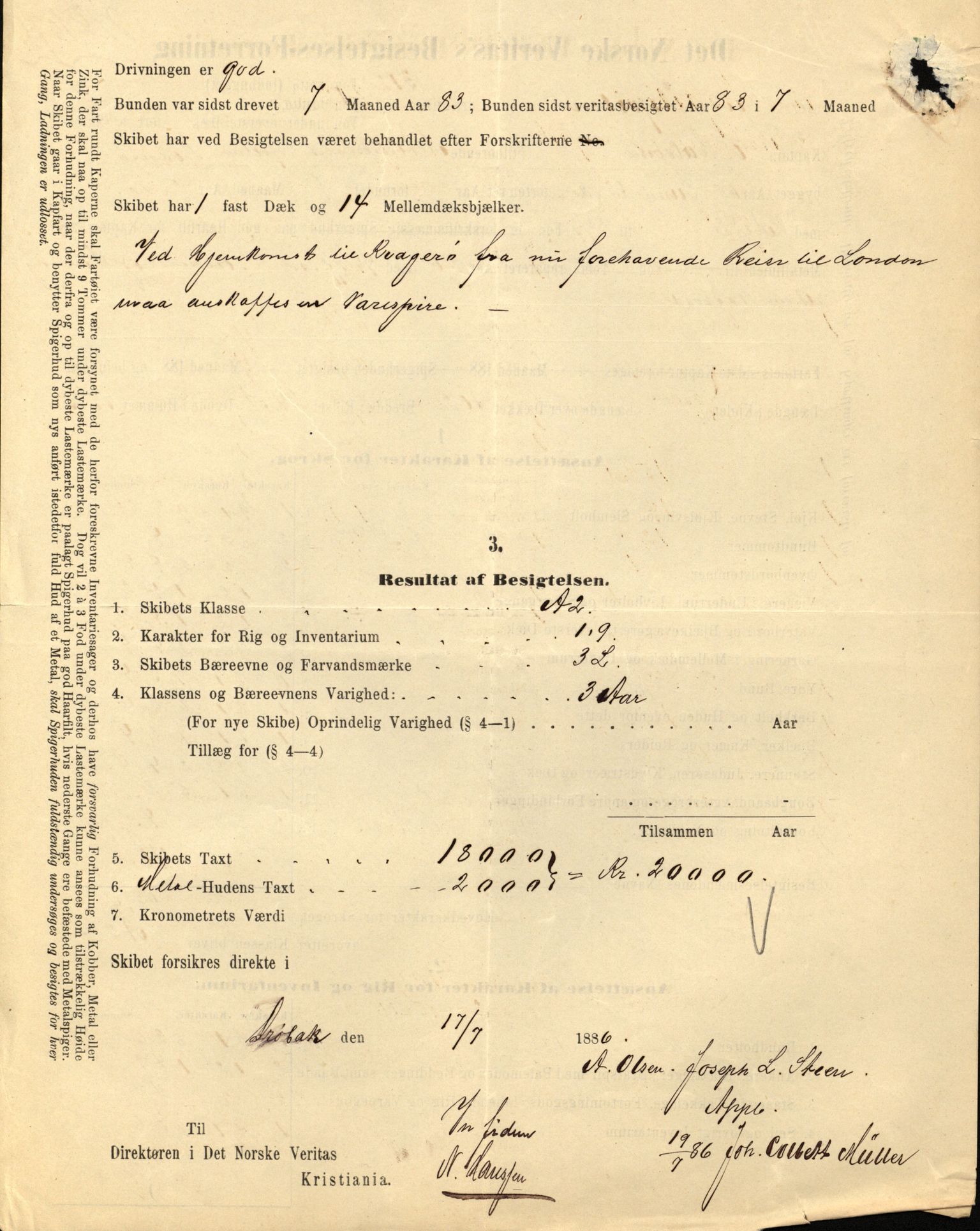 Pa 63 - Østlandske skibsassuranceforening, VEMU/A-1079/G/Ga/L0021/0005: Havaridokumenter / Haabet, Louise, Kvik, Libra, Kongsek, Ispilen, 1888, s. 57