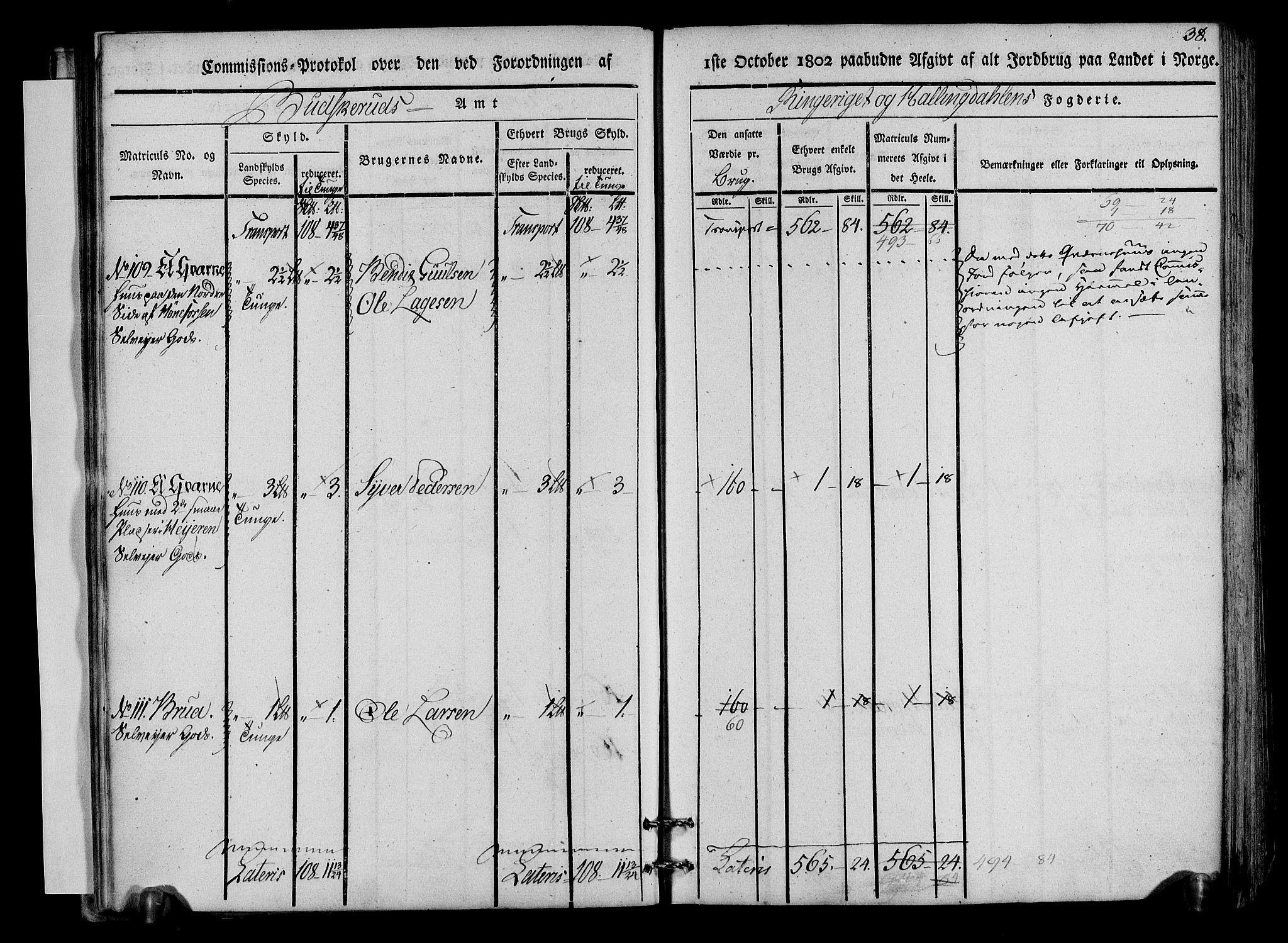 Rentekammeret inntil 1814, Realistisk ordnet avdeling, AV/RA-EA-4070/N/Ne/Nea/L0045: Ringerike og Hallingdal fogderi. Kommisjonsprotokoll for Norderhov prestegjeld, 1803, s. 41