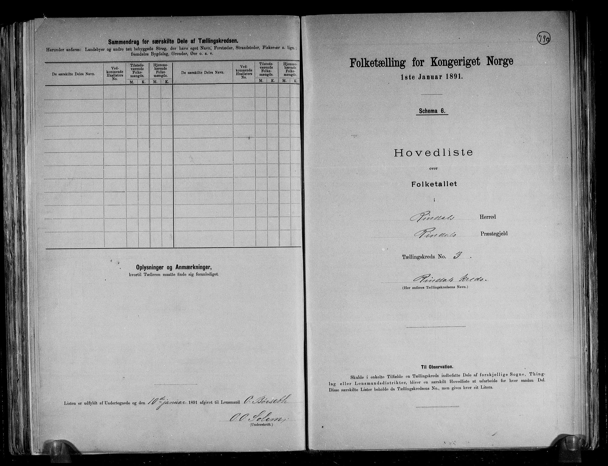 RA, Folketelling 1891 for 1567 Rindal herred, 1891, s. 8