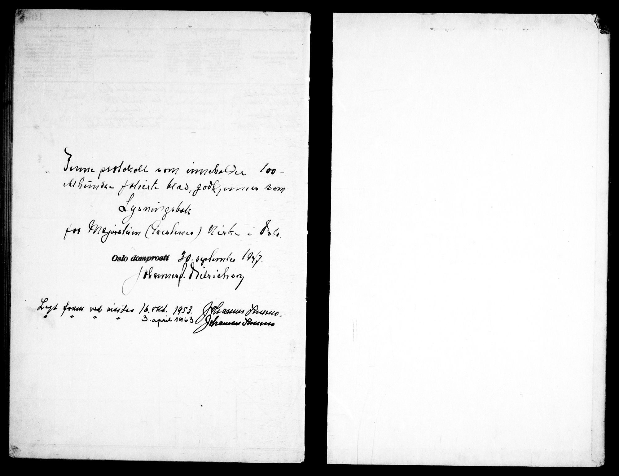 Majorstuen prestekontor Kirkebøker, AV/SAO-A-10868/H/Ha/L0002: Lysningsprotokoll nr. 2, 1947-1961