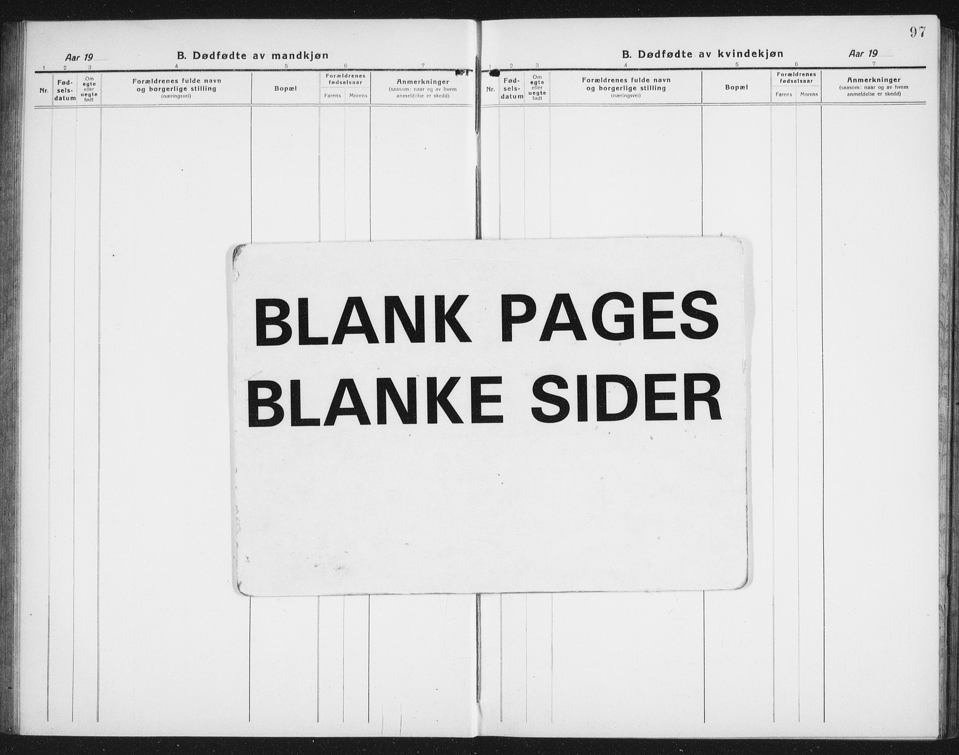 Ministerialprotokoller, klokkerbøker og fødselsregistre - Nordland, AV/SAT-A-1459/846/L0656: Klokkerbok nr. 846C06, 1917-1936, s. 97