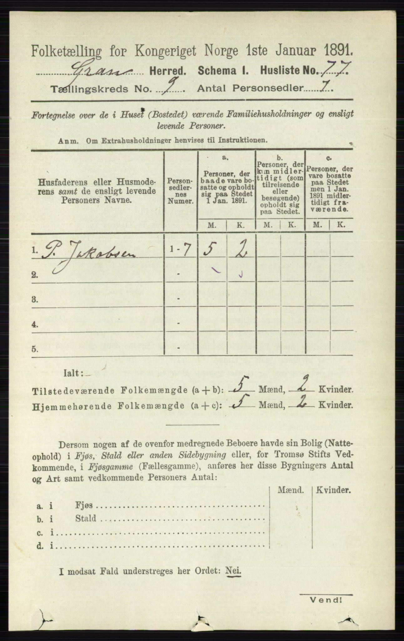 RA, Folketelling 1891 for 0534 Gran herred, 1891, s. 4130