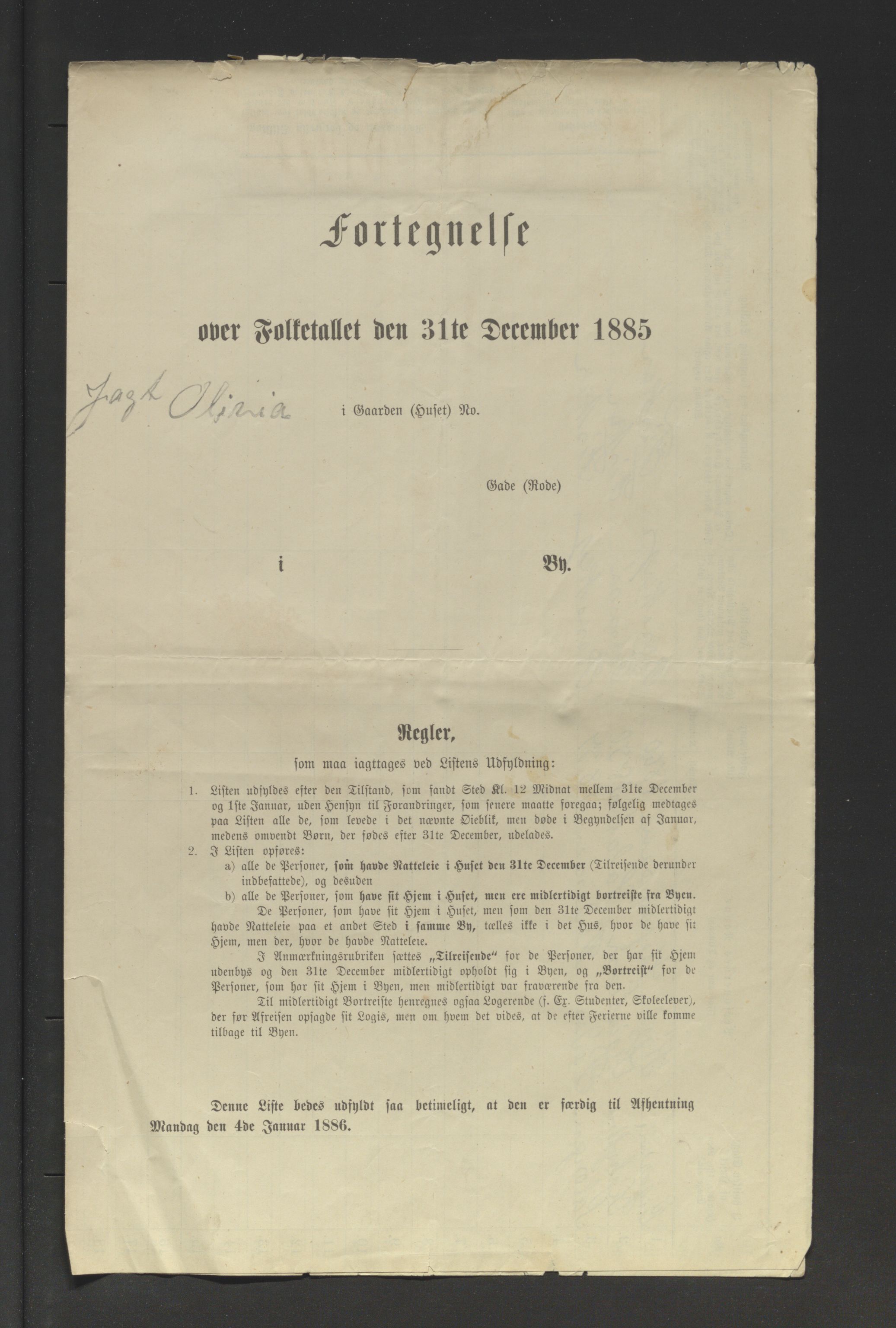 SATØ, Folketelling 1885 for 1902 Tromsø kjøpstad, 1885, s. uten nr.