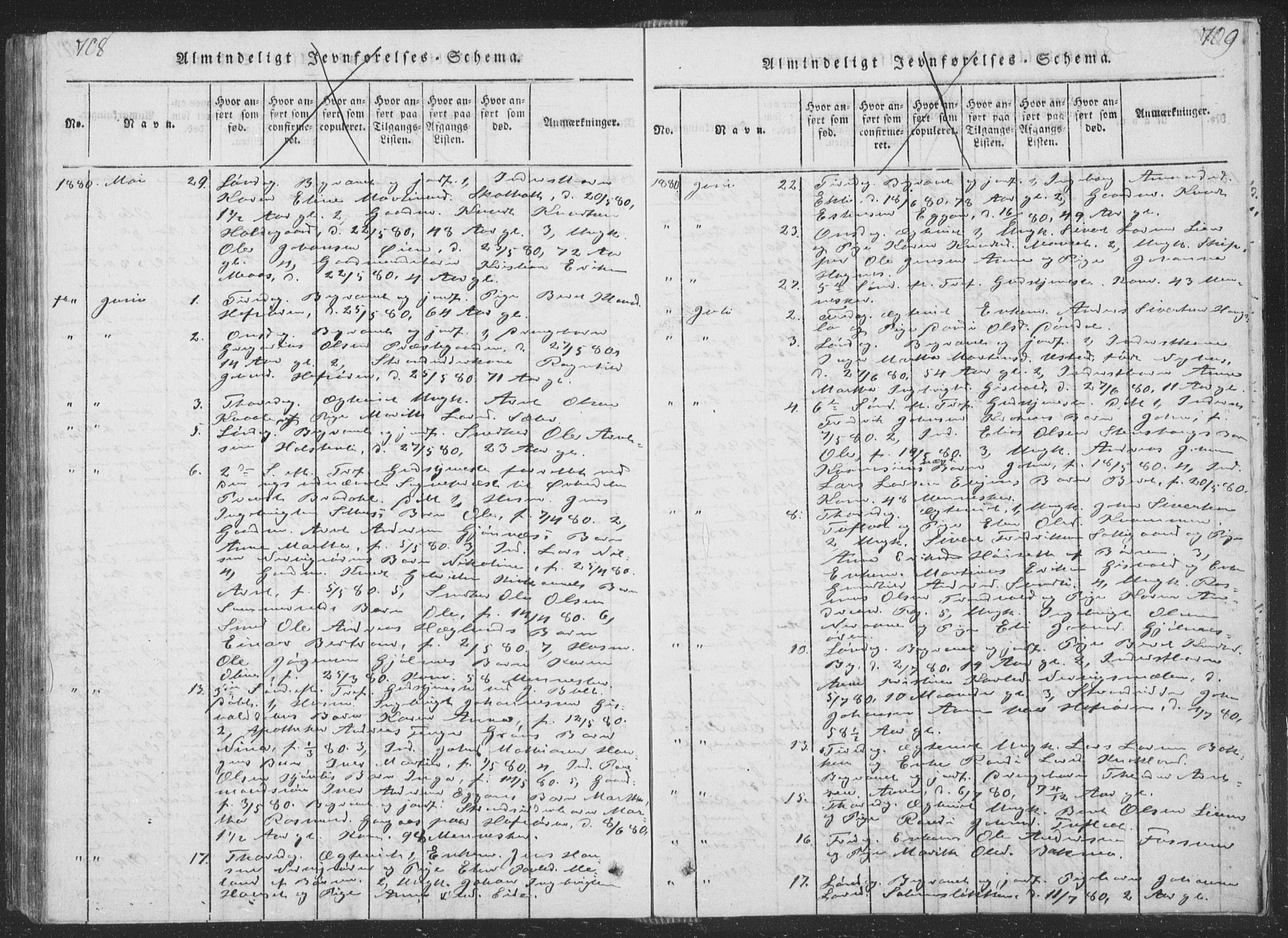 Ministerialprotokoller, klokkerbøker og fødselsregistre - Sør-Trøndelag, AV/SAT-A-1456/668/L0816: Klokkerbok nr. 668C05, 1816-1893, s. 708-709