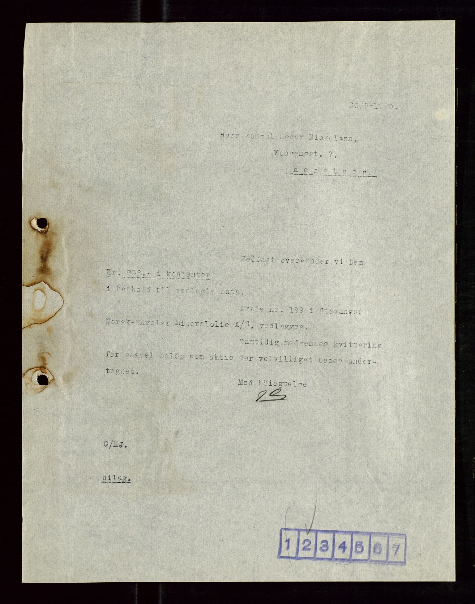 Pa 1521 - A/S Norske Shell, AV/SAST-A-101915/E/Ea/Eaa/L0010: Sjefskorrespondanse, 1920, s. 18