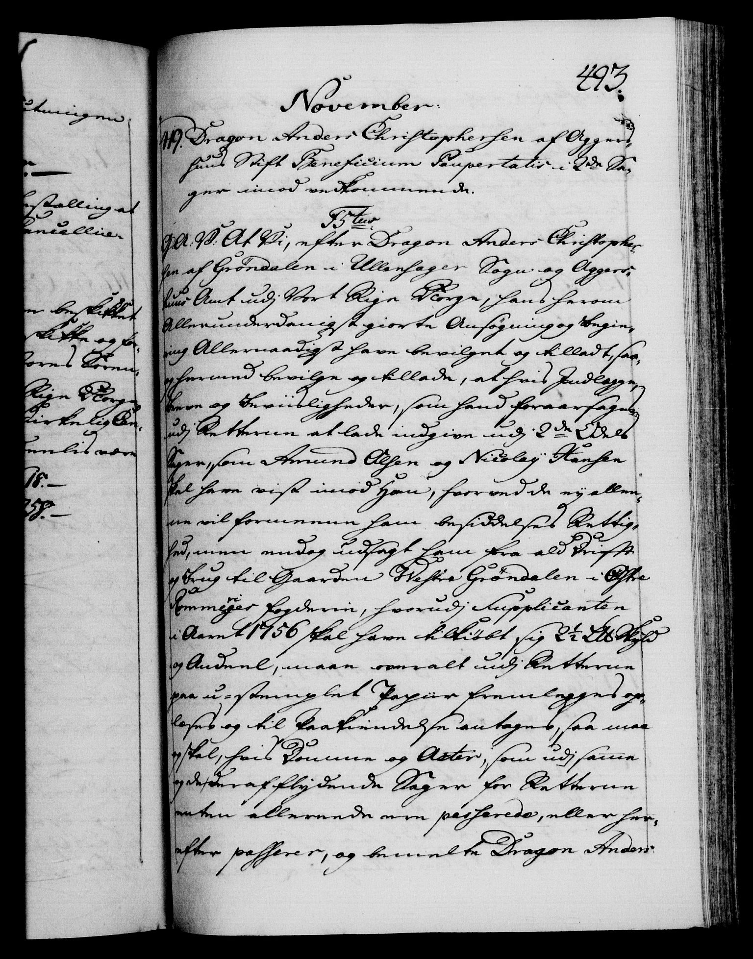Danske Kanselli 1572-1799, RA/EA-3023/F/Fc/Fca/Fcaa/L0040: Norske registre, 1757-1759, s. 493a
