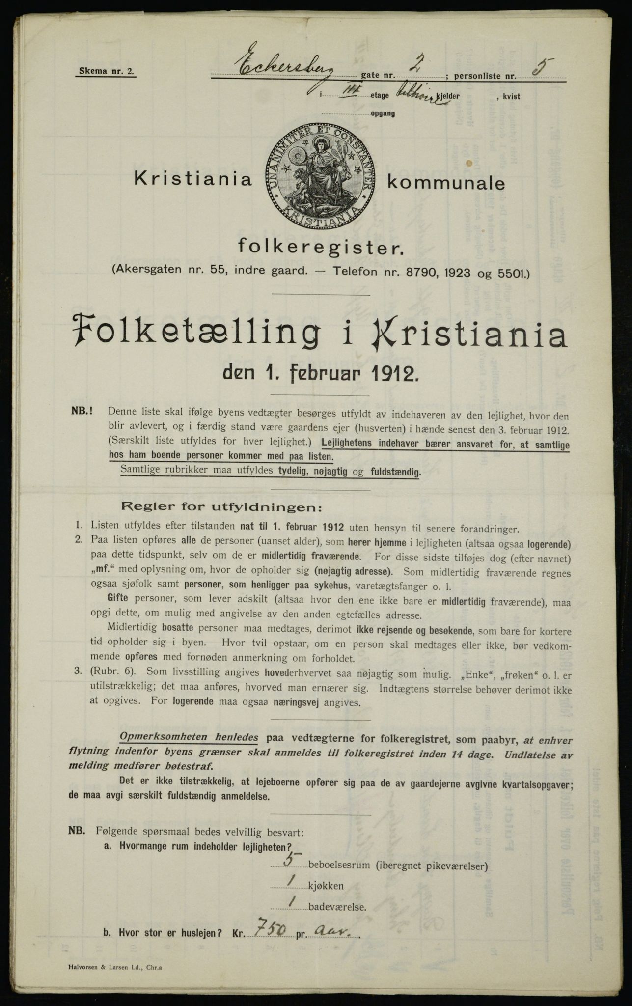 OBA, Kommunal folketelling 1.2.1912 for Kristiania, 1912, s. 18123