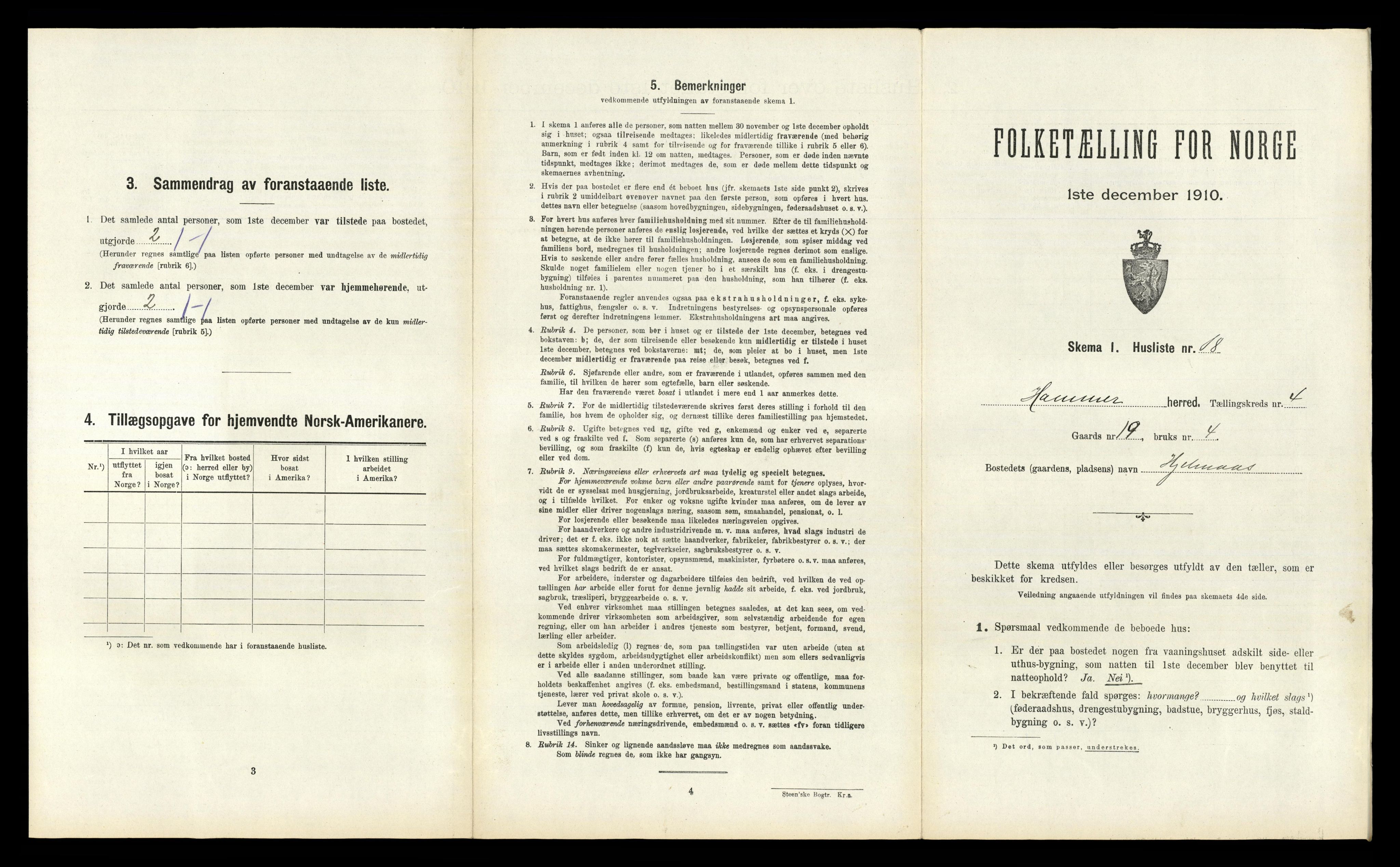 RA, Folketelling 1910 for 1254 Hamre herred, 1910, s. 272