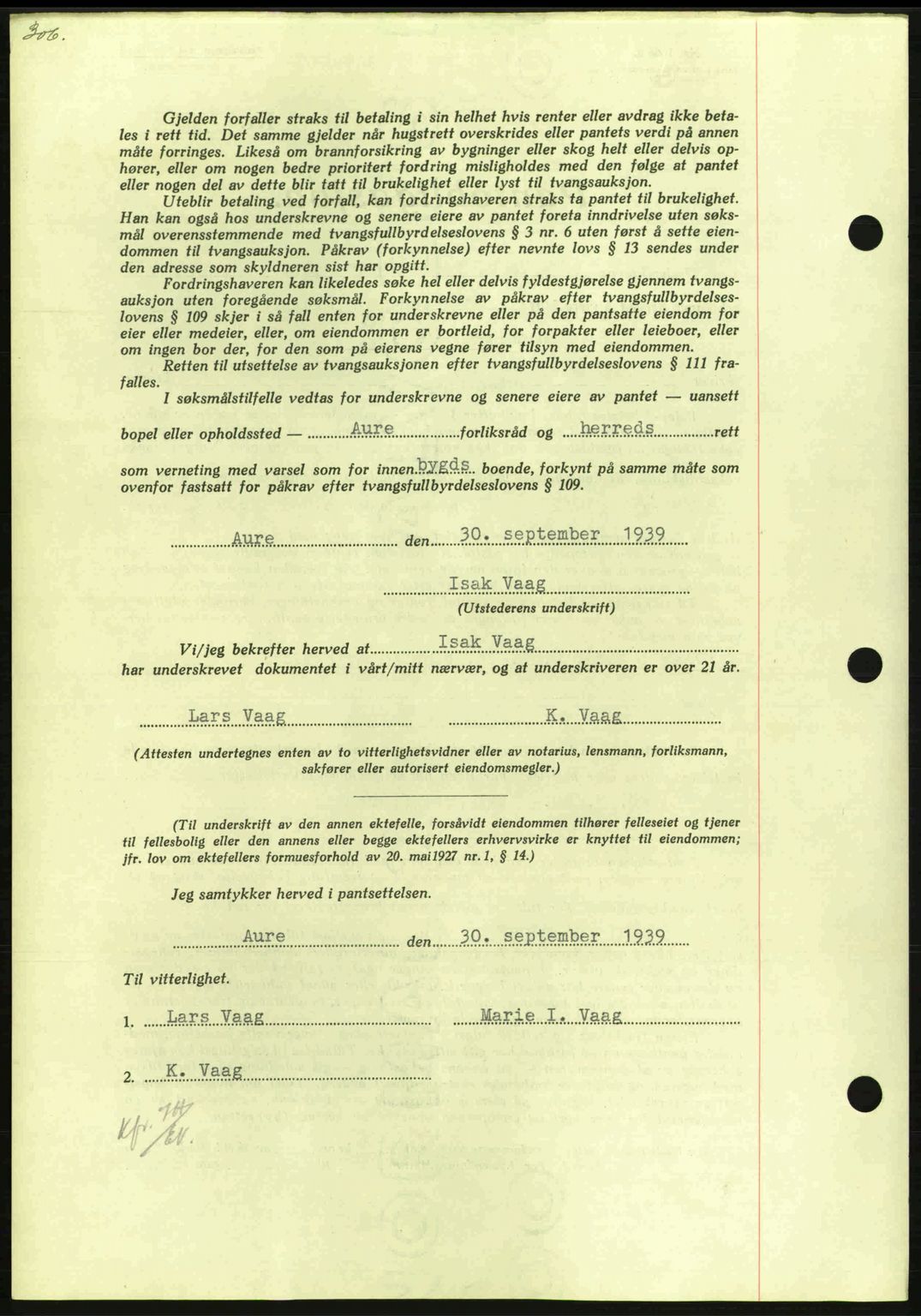 Nordmøre sorenskriveri, AV/SAT-A-4132/1/2/2Ca: Pantebok nr. B86, 1939-1940, Dagboknr: 3232/1939