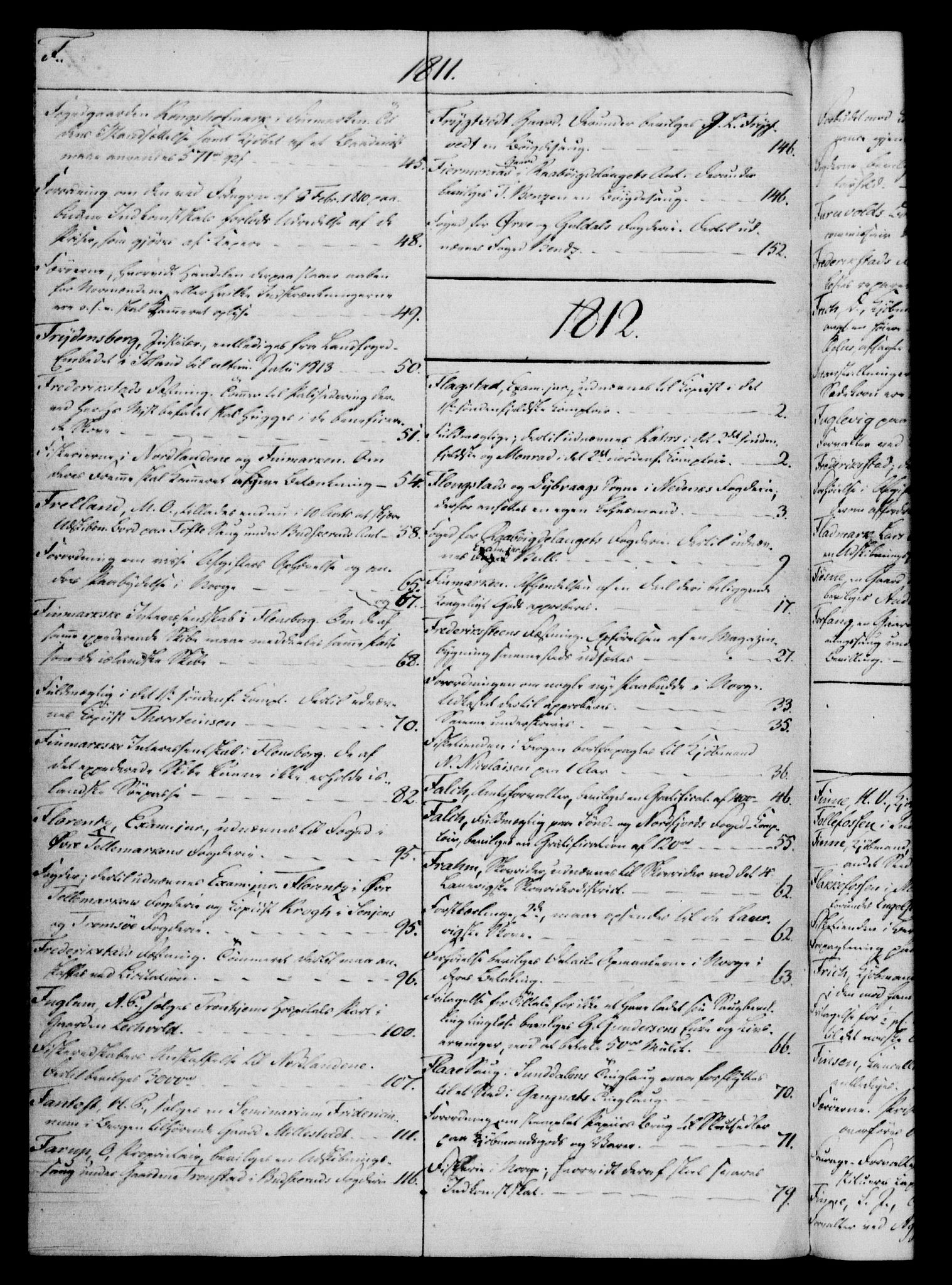 Rentekammeret, Kammerkanselliet, RA/EA-3111/G/Gf/Gfb/L0016: Register til norske relasjons- og resolusjonsprotokoller (merket RK 52.111), 1801-1814, s. 67
