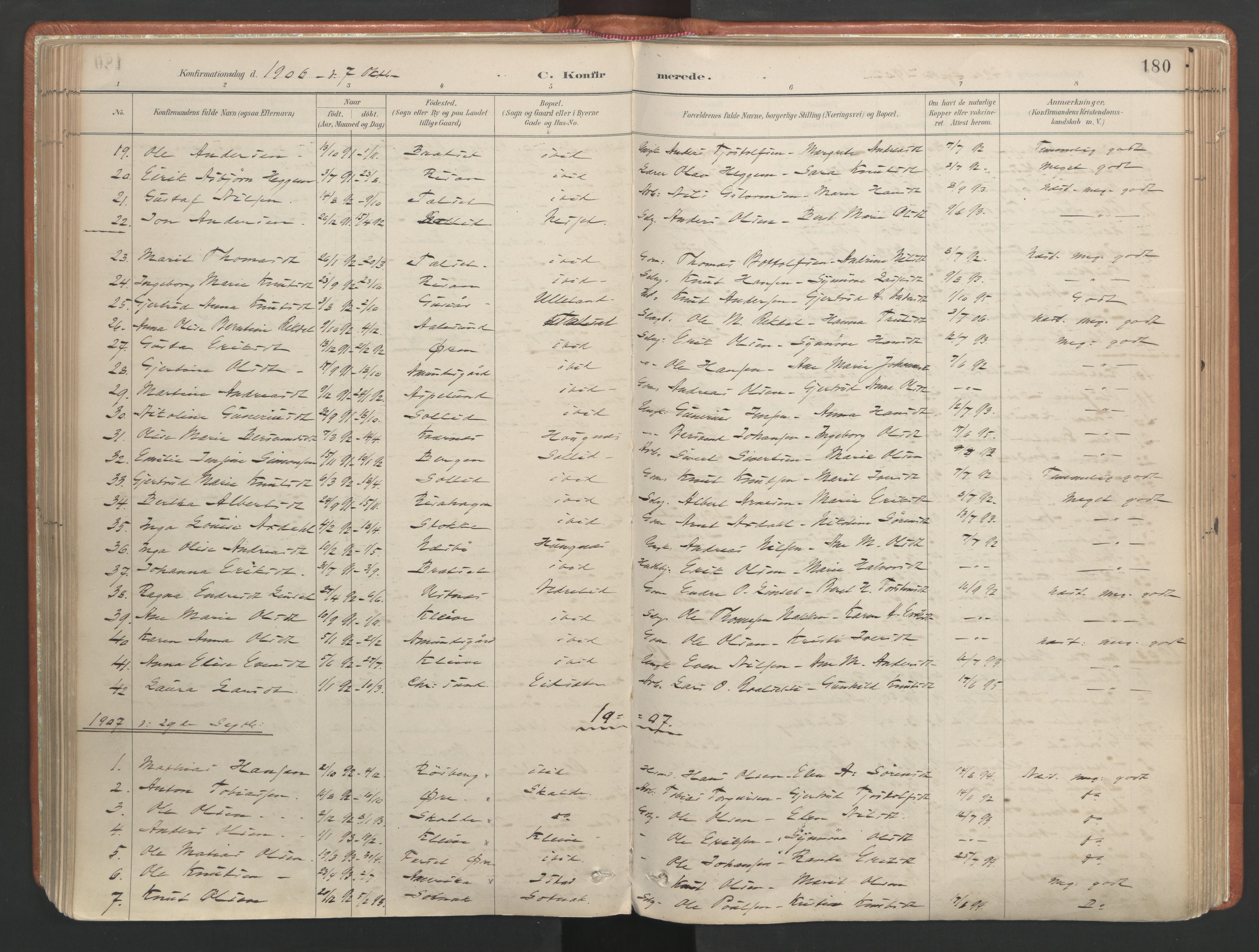 Ministerialprotokoller, klokkerbøker og fødselsregistre - Møre og Romsdal, AV/SAT-A-1454/557/L0682: Ministerialbok nr. 557A04, 1887-1970, s. 180