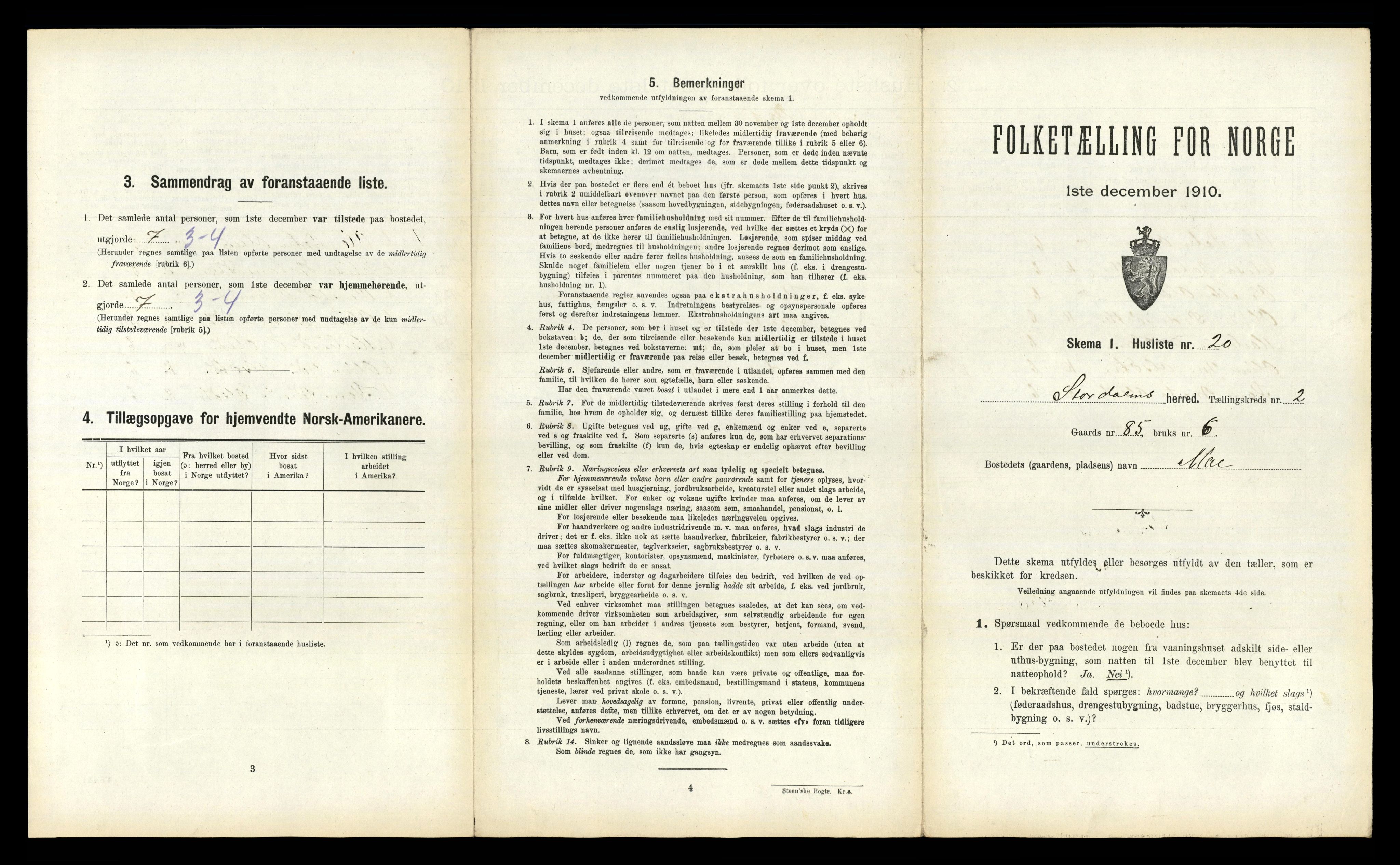 RA, Folketelling 1910 for 1526 Stordal herred, 1910, s. 196