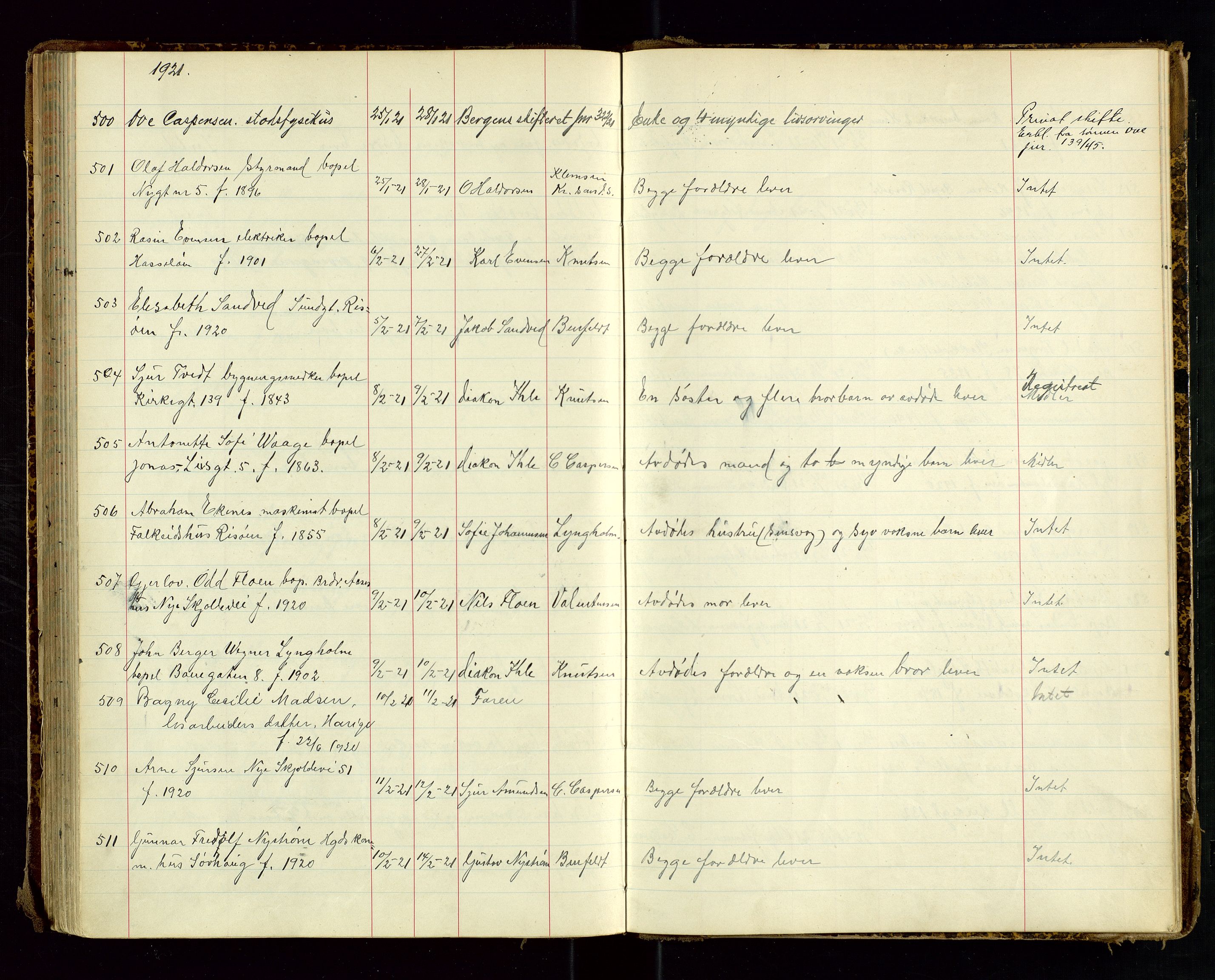 Haugesund tingrett, AV/SAST-A-101415/01/IV/IVJ/L0005: Dødsfallsprotokoll, 1914-1922