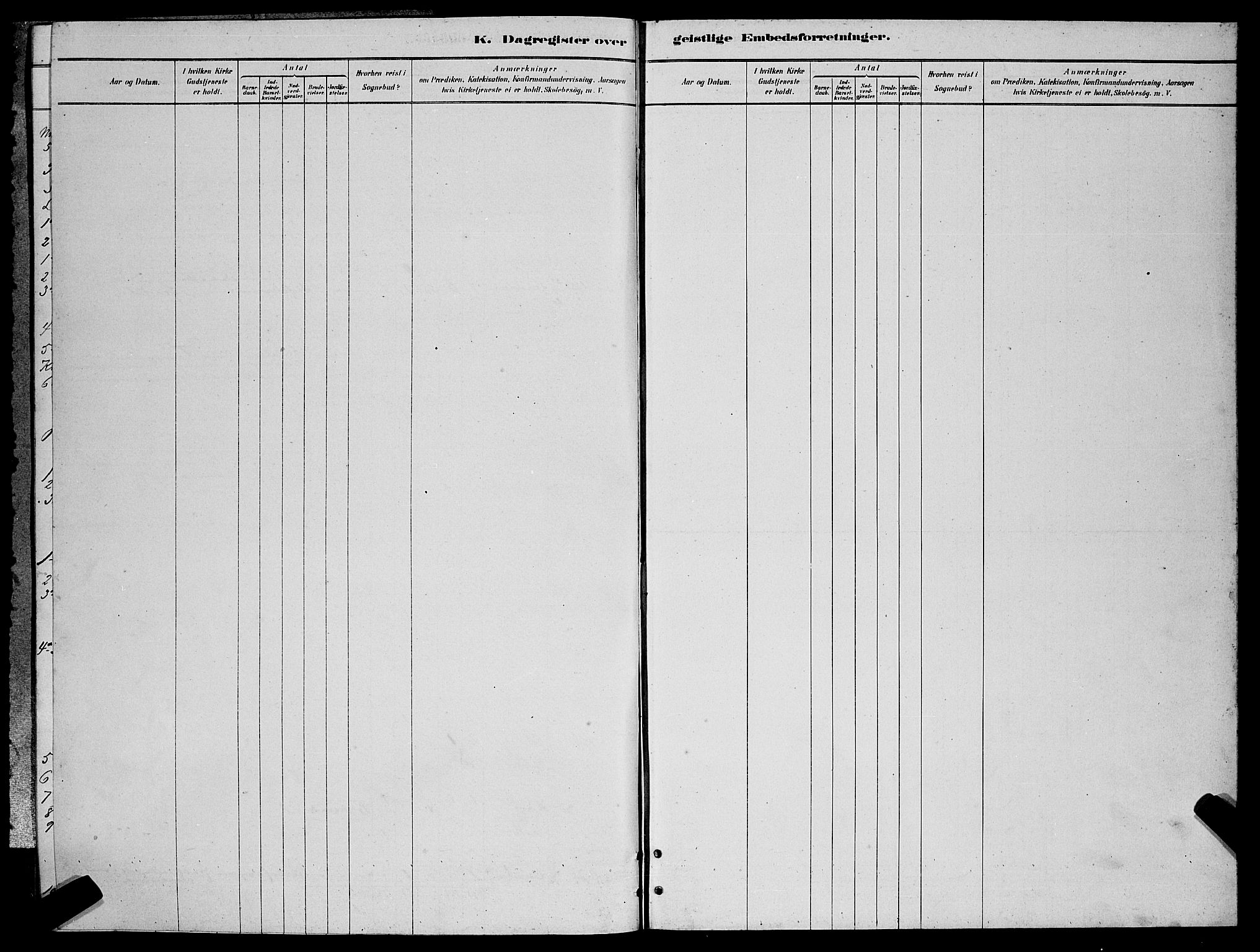 Lenvik sokneprestembete, AV/SATØ-S-1310/H/Ha/Hab/L0006klokker: Klokkerbok nr. 6, 1881-1889